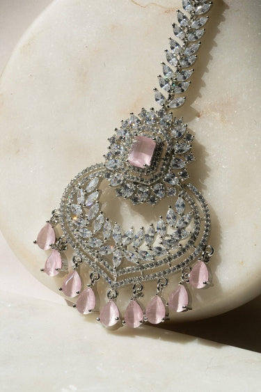 Statement Rhodium-Plated AD Maang Tikka – Aniya