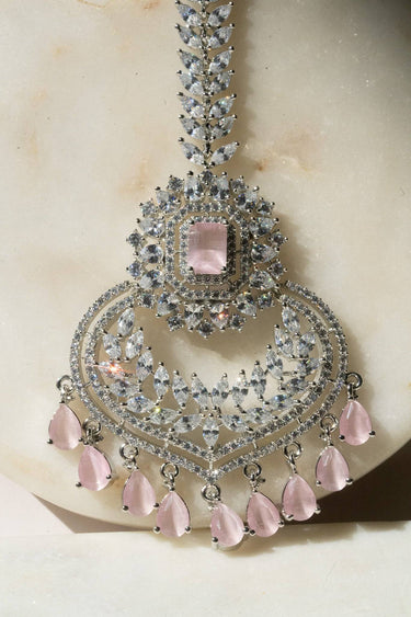 Statement Rhodium-Plated AD Maang Tikka – Aniya