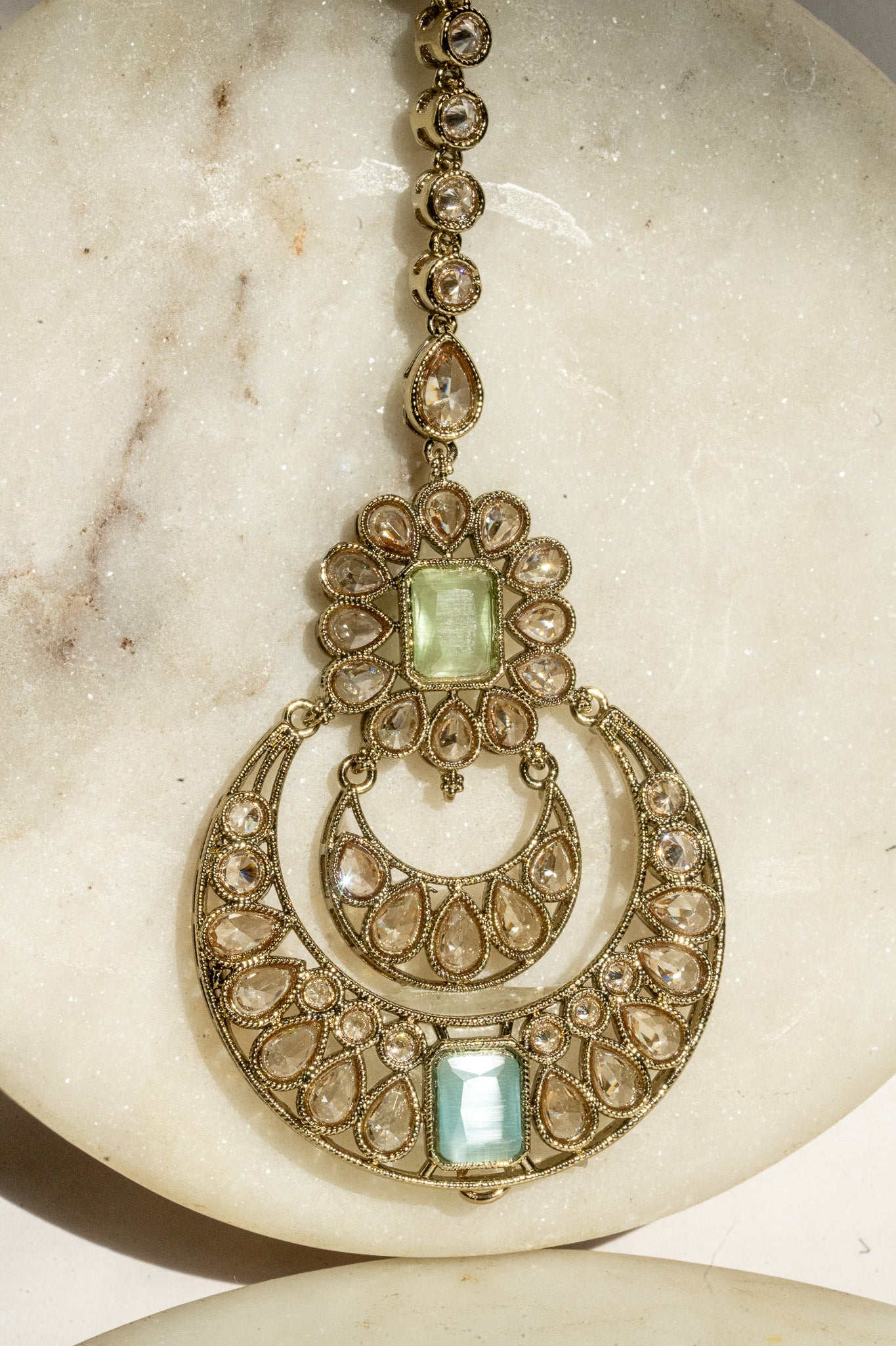 Ayana — Mehendi Plated Choker Set with Reverse AD Stones