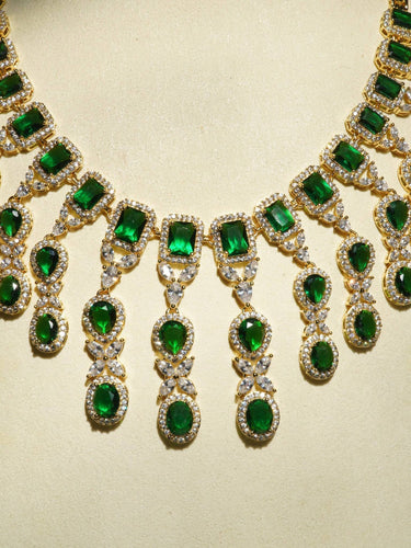 Roop AD Necklace Set from Inaury.com in gold and green