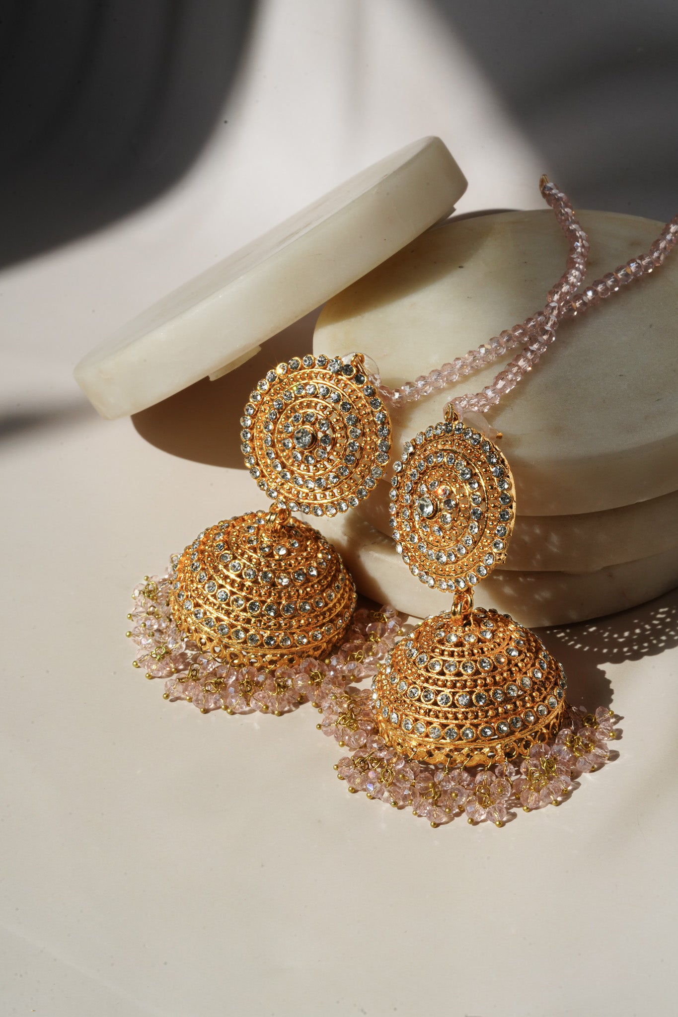 Tabiha - Jhumka Earrings & Maang Tikka Set Earrings & Tikka Set from Inaury