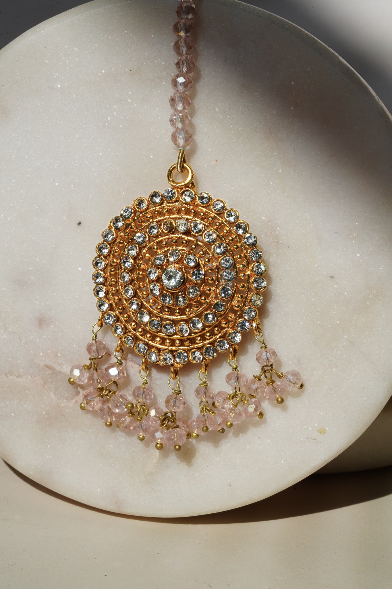Tabiha - Jhumka Earrings & Maang Tikka Set Earrings & Tikka Set from Inaury