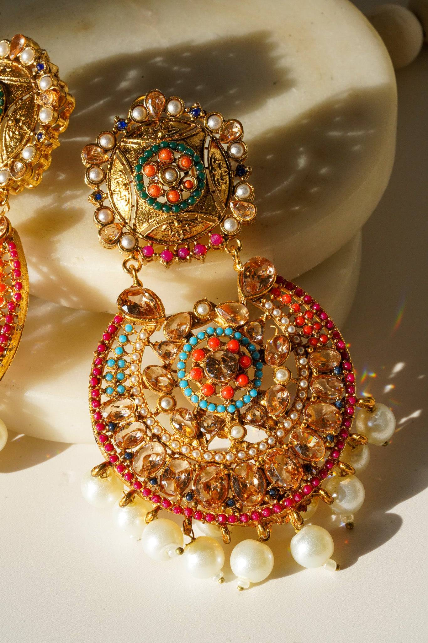 Survi - Oversized Chandbali Earing & Oversized Maang Tikka Set Earrings & Tikka Set from Inaury
