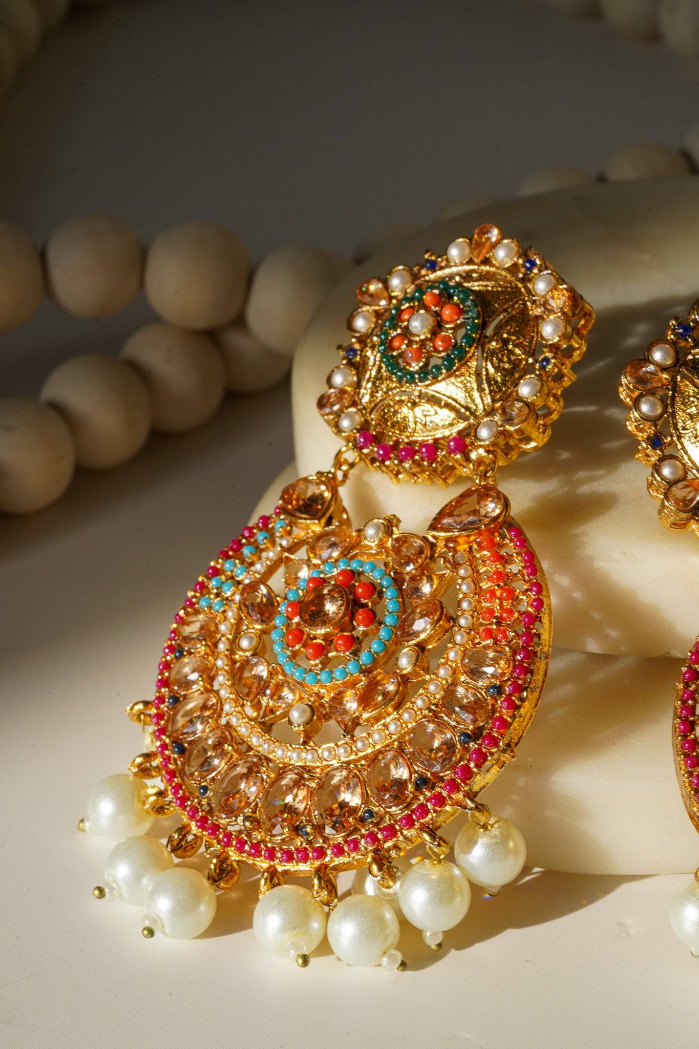 Survi - Oversized Chandbali Earing & Oversized Maang Tikka Set Earrings & Tikka Set from Inaury