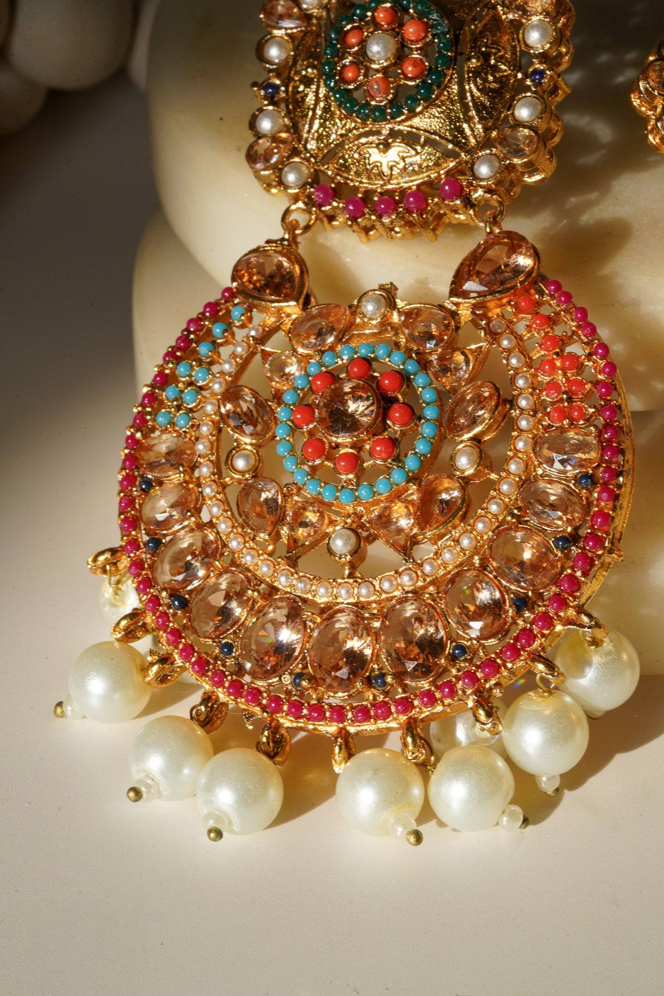 Survi - Oversized Chandbali Earing & Oversized Maang Tikka Set Earrings & Tikka Set from Inaury