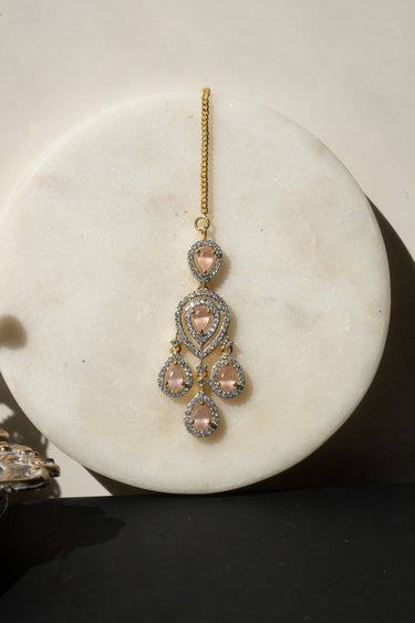 Gold-Plated Diamante Earring & Maang Tikka Set - Kinza
