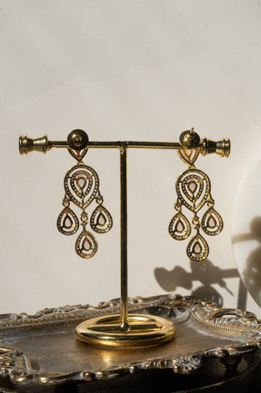 Gold-Plated Diamante Earring & Maang Tikka Set - Kinza