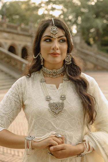 Sanzida Bridal Set with pearl choker and haar