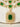Amisha Triple Layer Diamante Accent AD Necklace Set in gold or rhodium-plated silver finish with color options of silver & sapphire blue, silver & green, gold & green, and silver & ruby, featuring floral and cushion cut stone patterns with matching earrings.