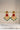 A symmetrical studio front view of the Kavya statement earrings featuring a vibrant ruby red centerpiece stone and emerald green cascading glass drops.