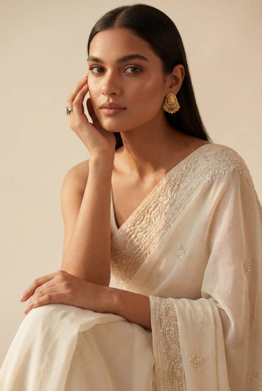 Gold-Plated Filigree Teardrop Stud Earrings - Tisha