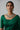 Raha Diamante Accent Classic Necklace Set with emerald green stones styled with green saree