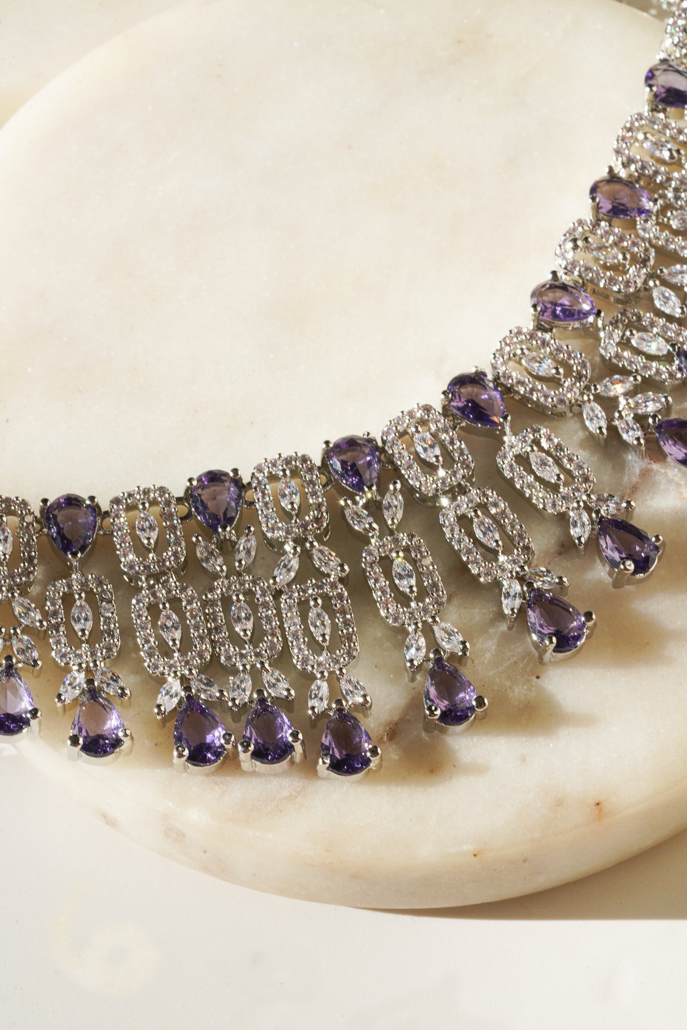 Aagya - Classic AD Necklace Set Classic Necklace Set from Inaury
