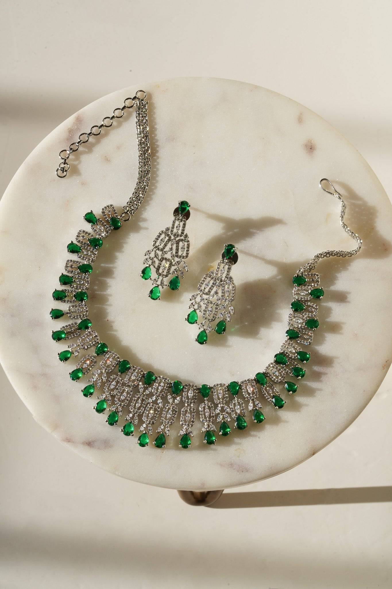 Aagya - Classic AD Necklace Set Classic Necklace Set from Inaury