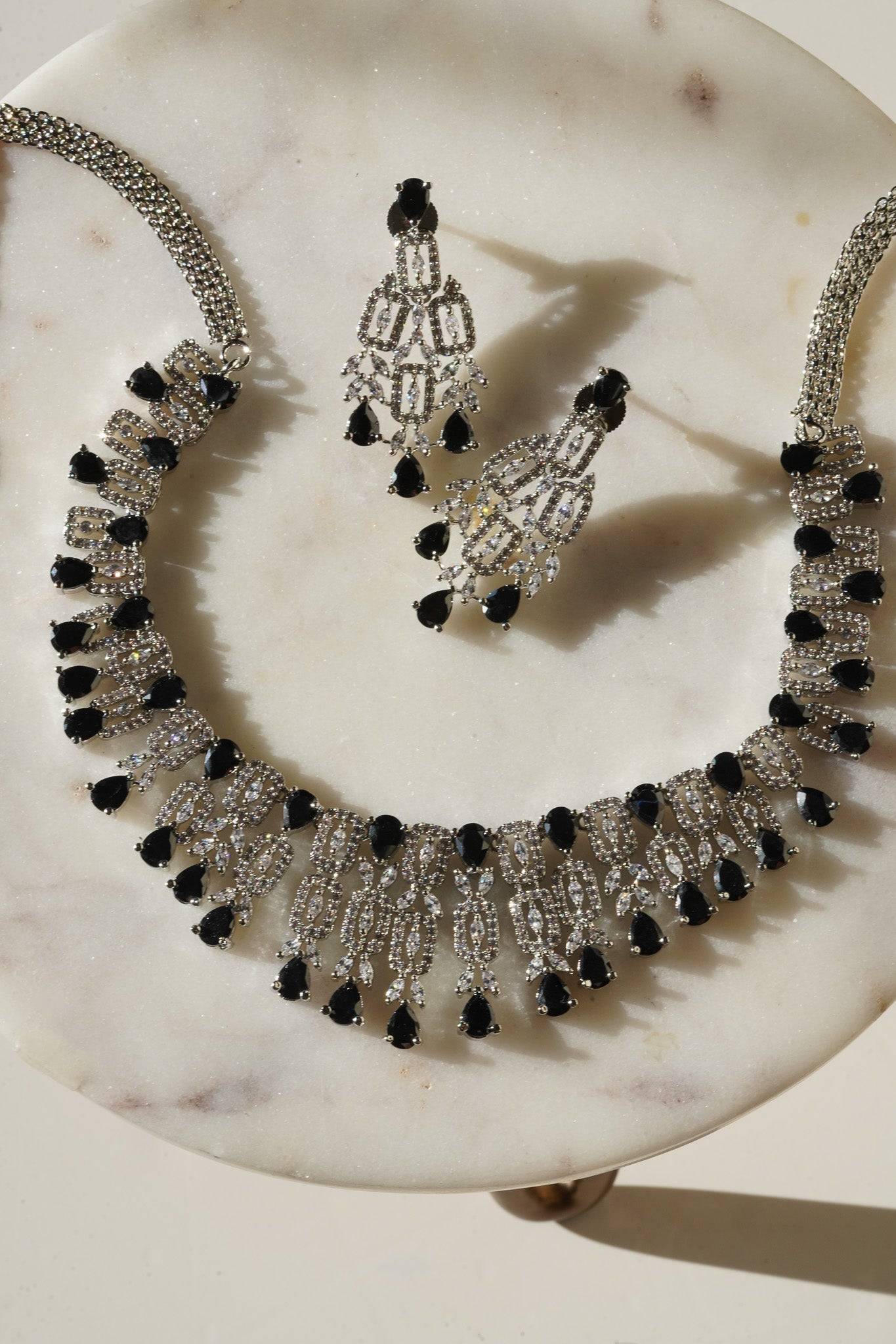 Aagya - Classic AD Necklace Set Classic Necklace Set from Inaury