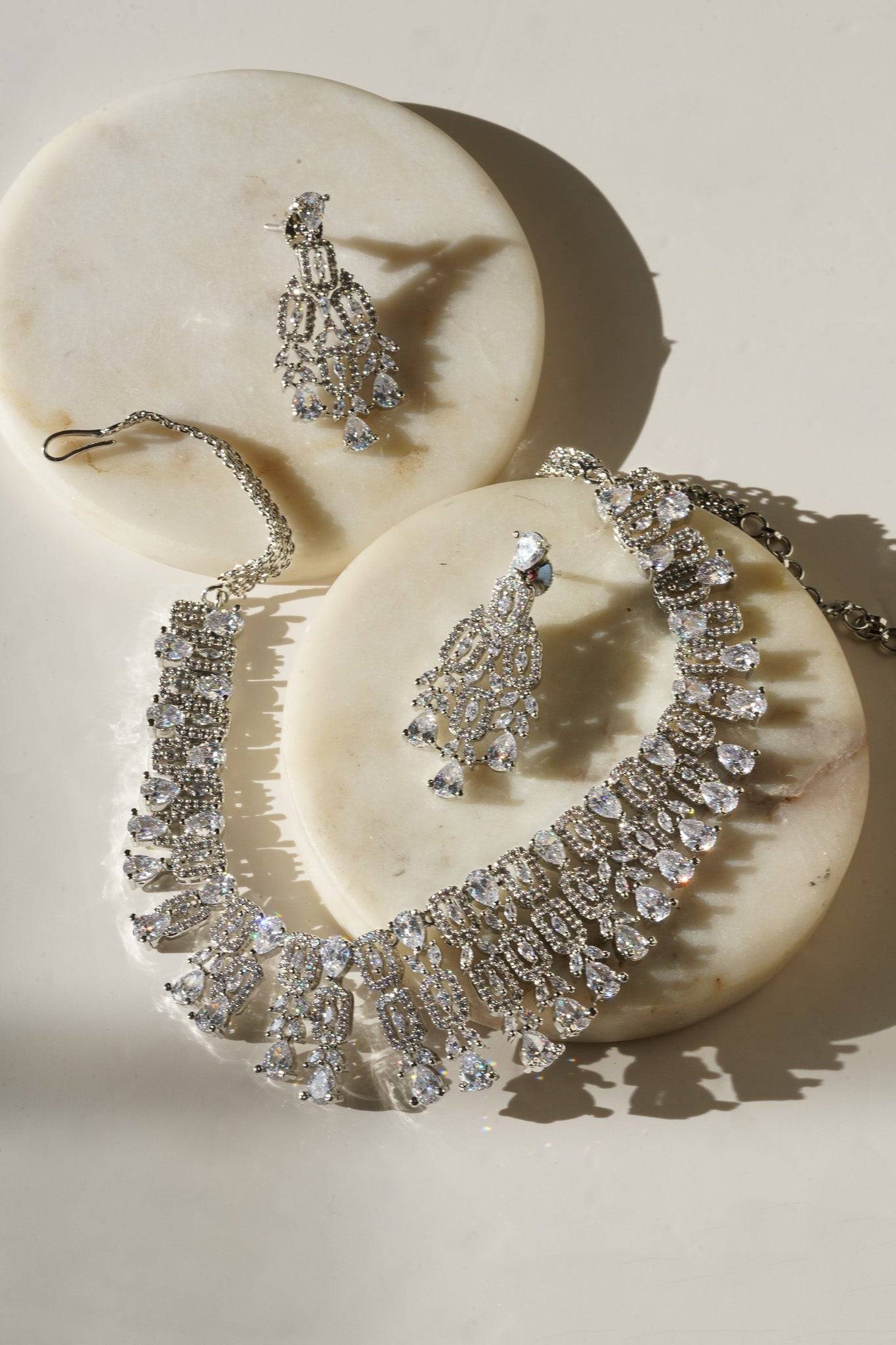 Aagya - Classic AD Necklace Set Classic Necklace Set from Inaury