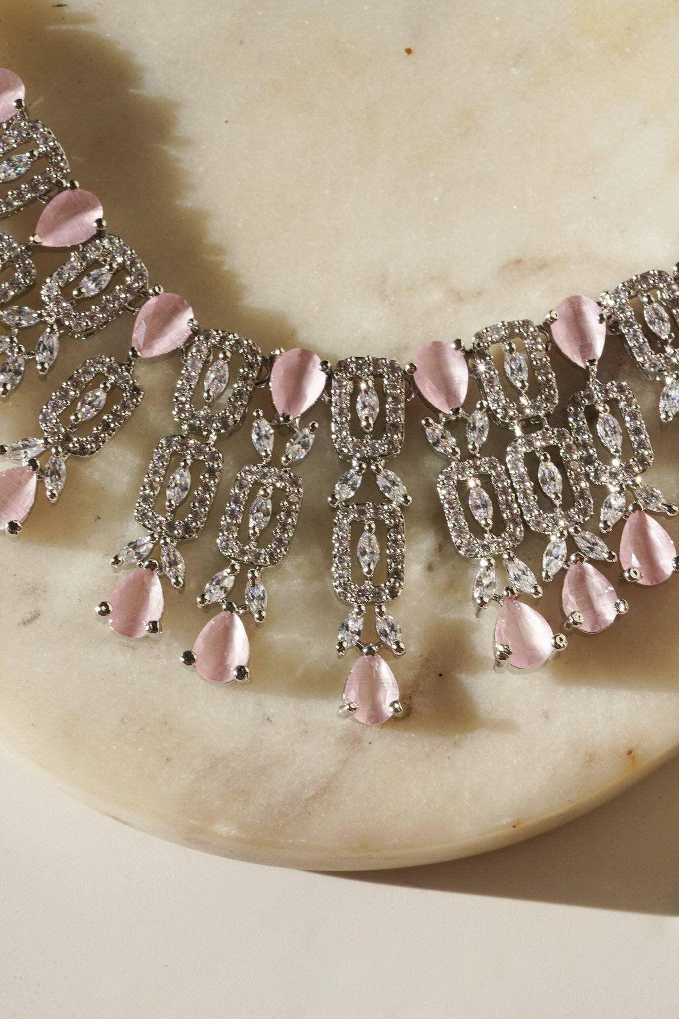 Aagya - Classic AD Necklace Set Classic Necklace Set from Inaury