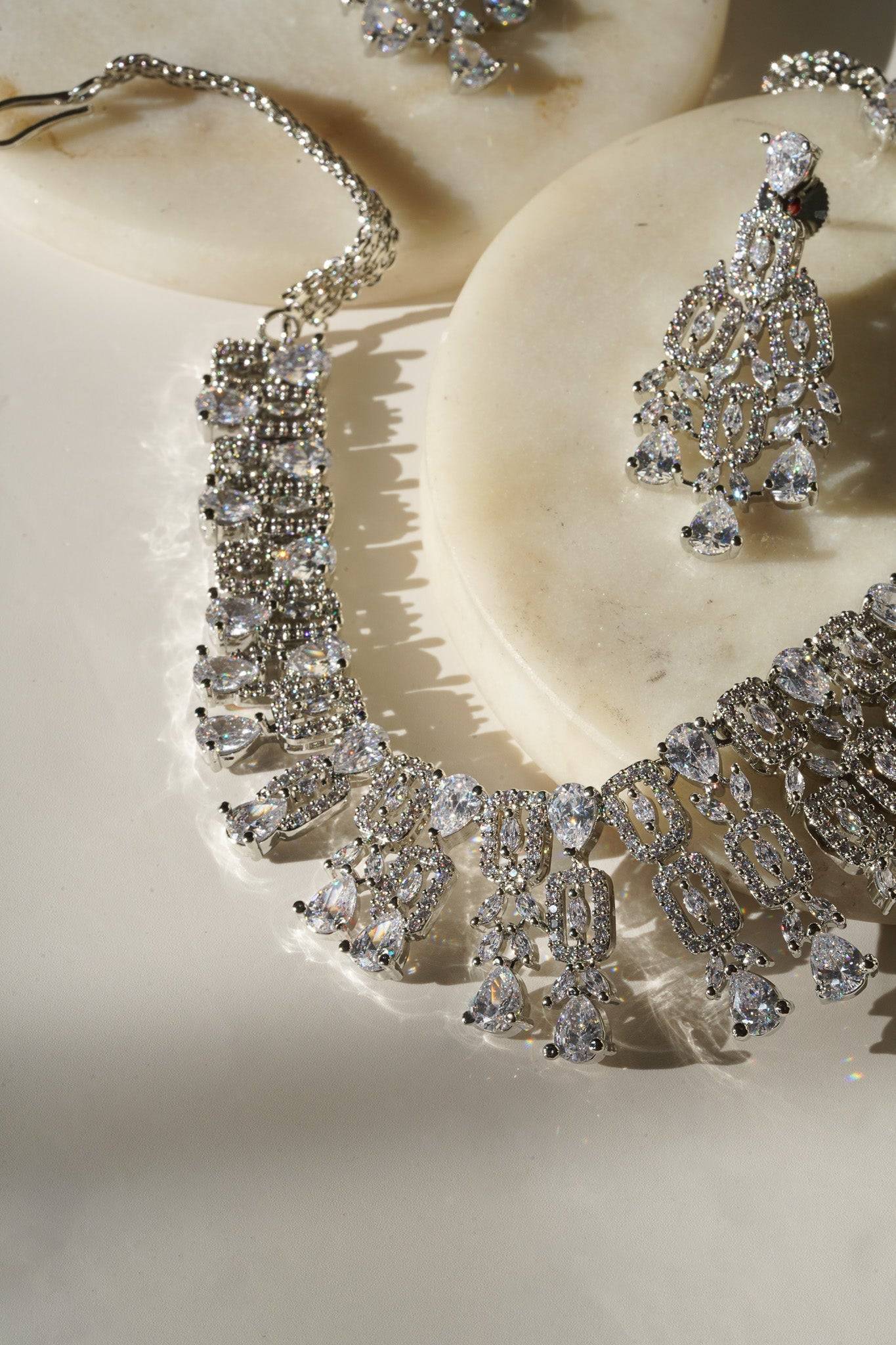 Aagya - Classic AD Necklace Set Classic Necklace Set from Inaury