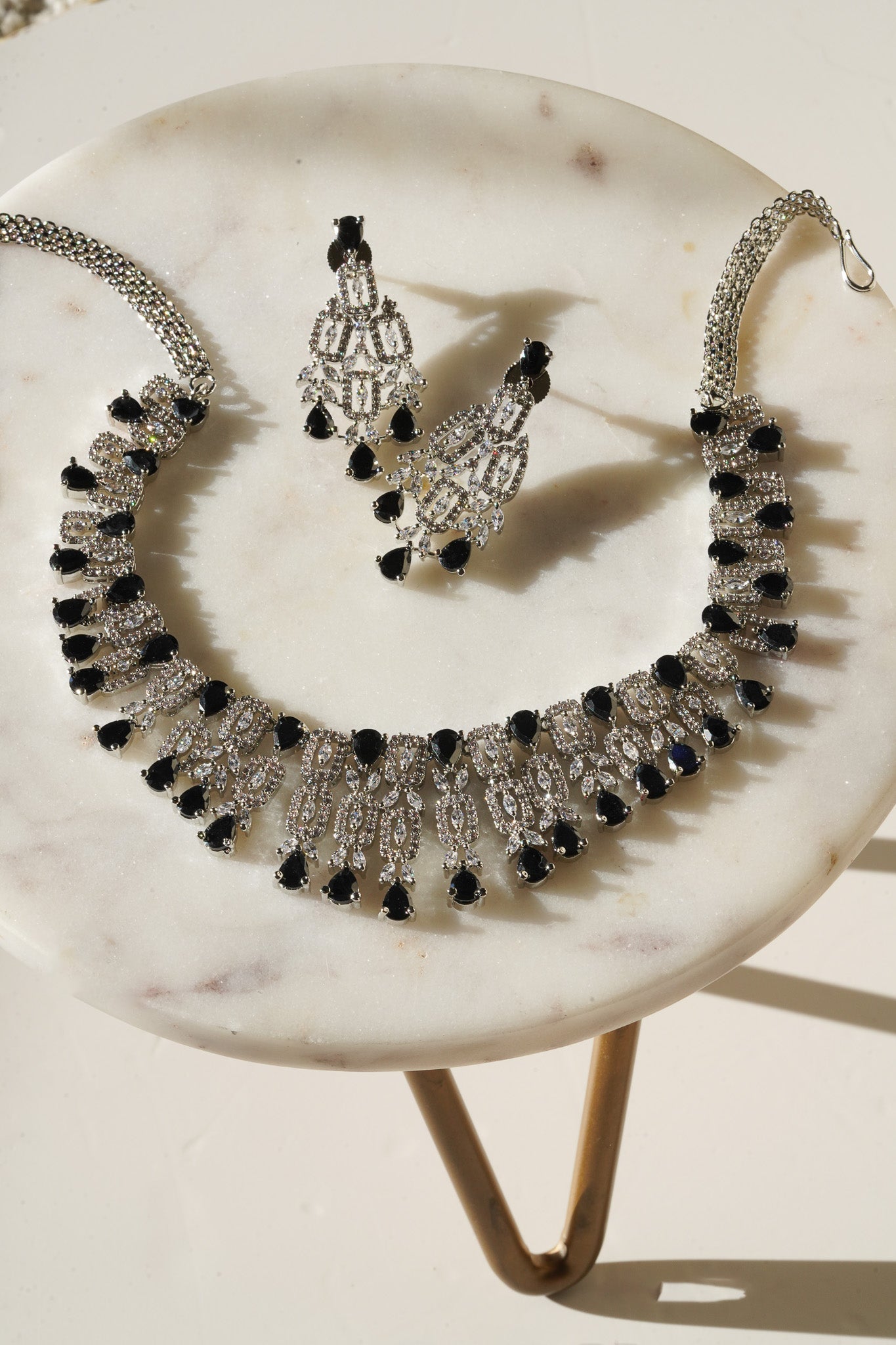Aagya - Classic AD Necklace Set Classic Necklace Set from Inaury
