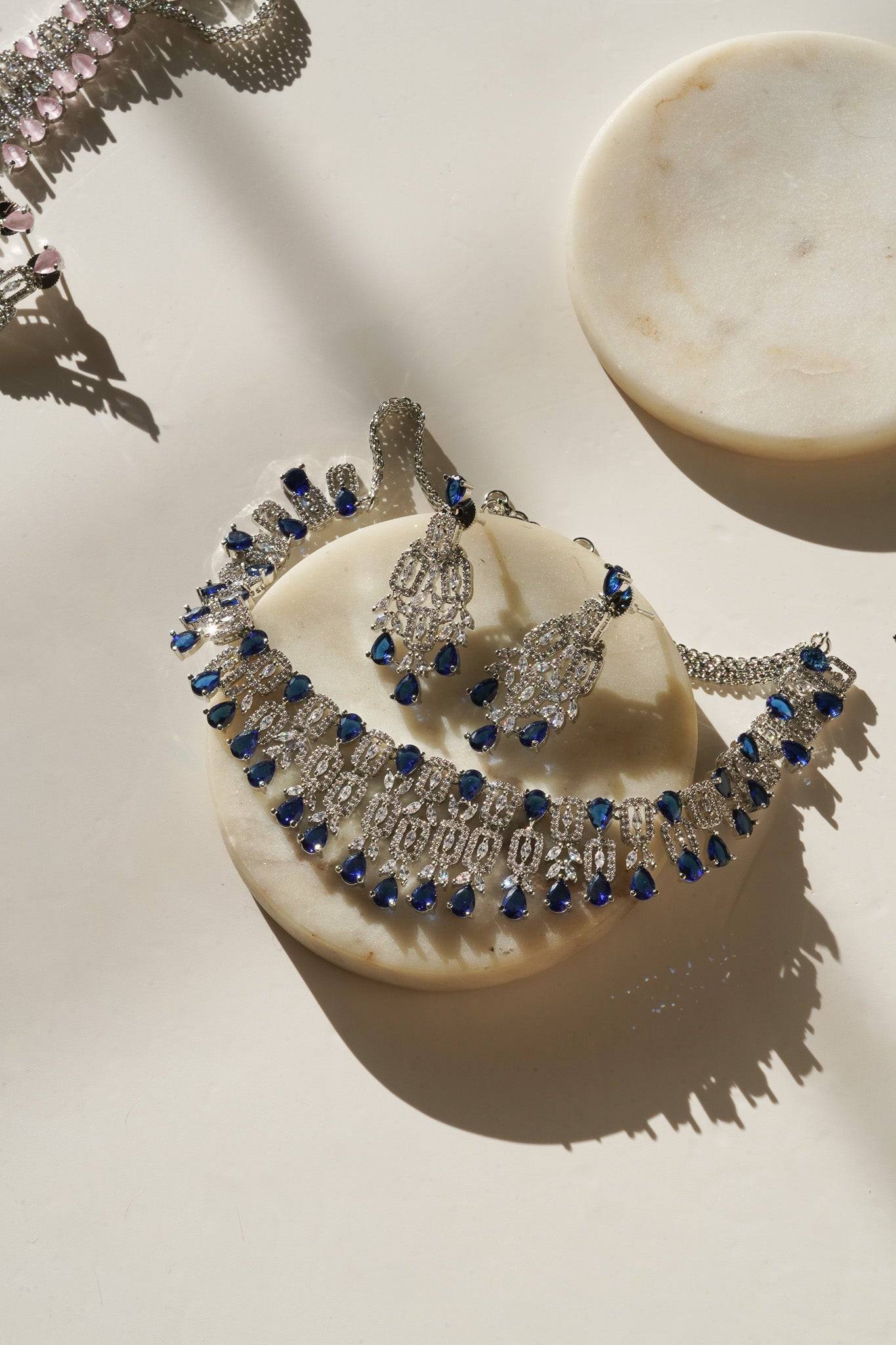 Aagya - Classic AD Necklace Set Classic Necklace Set from Inaury