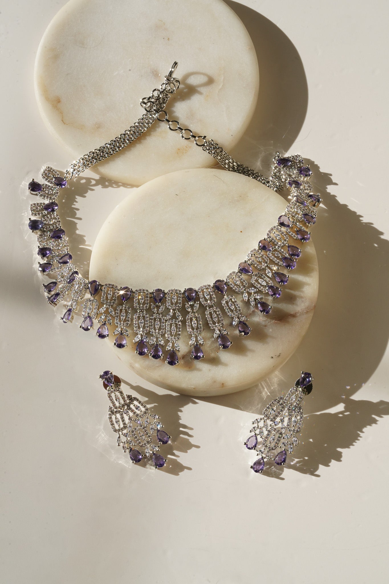 Aagya - Classic AD Necklace Set Classic Necklace Set from Inaury