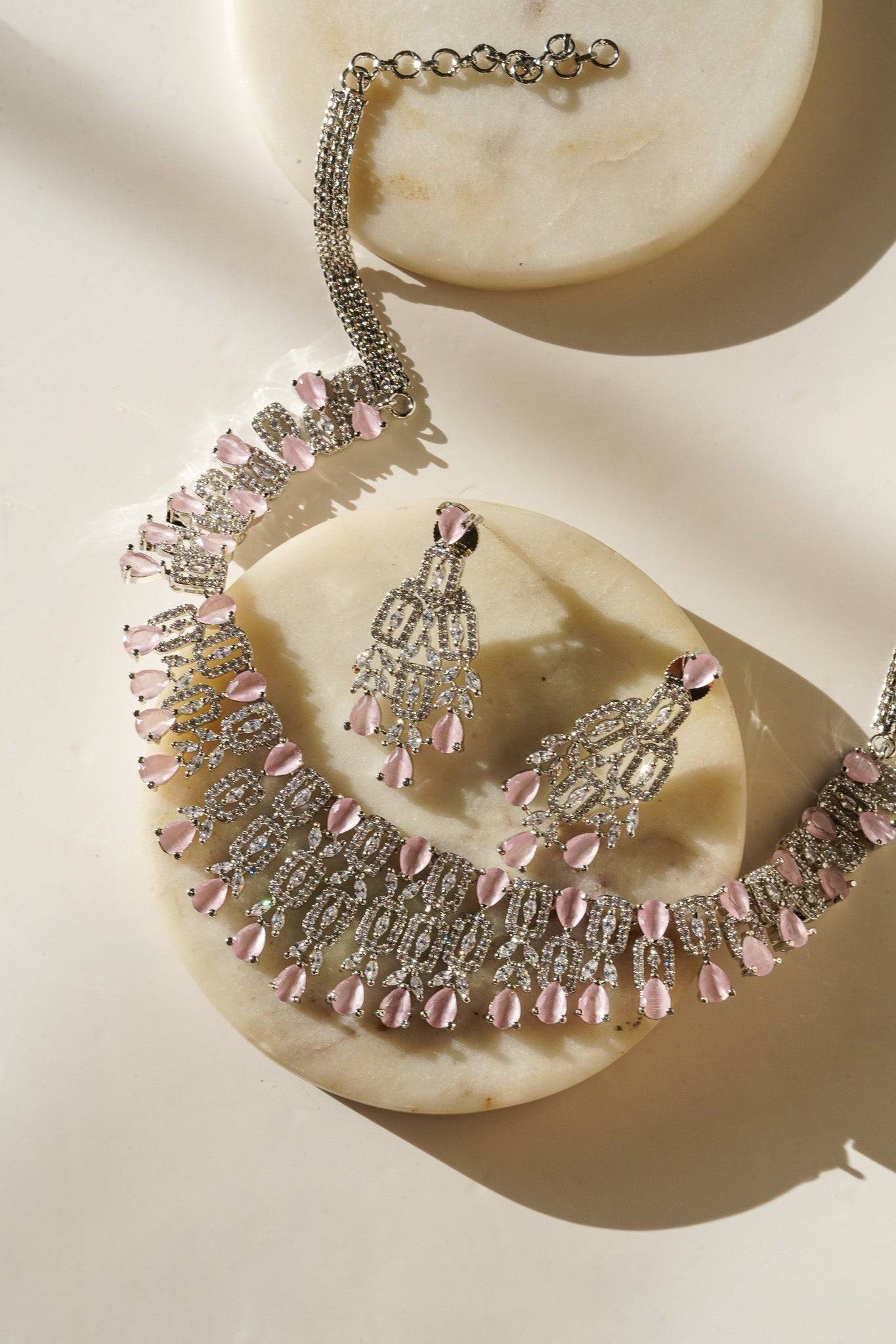 Aagya - Classic AD Necklace Set Classic Necklace Set from Inaury