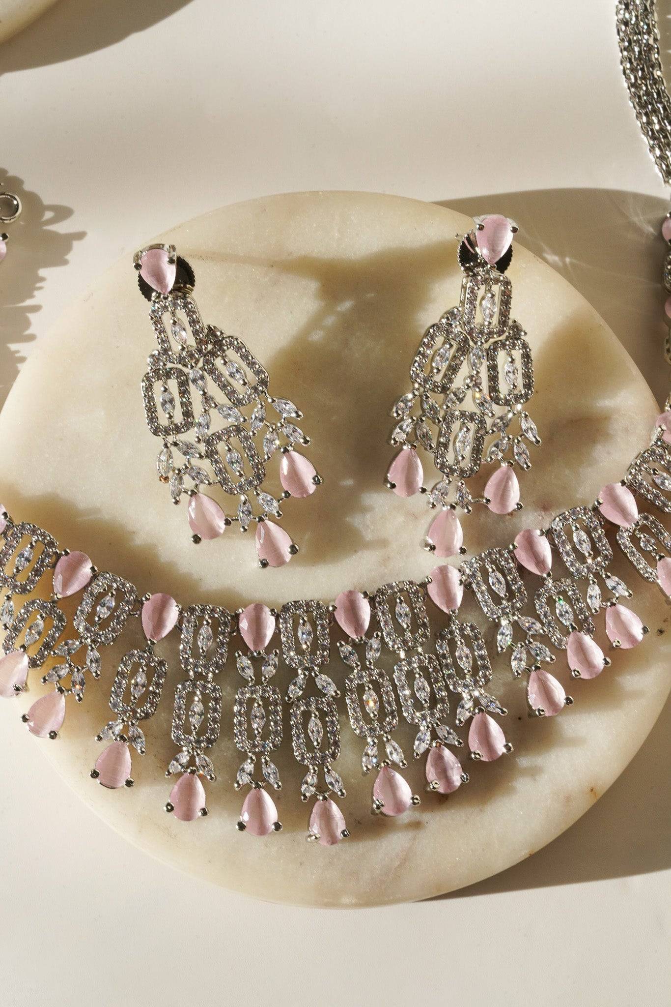 Aagya - Classic AD Necklace Set Classic Necklace Set from Inaury