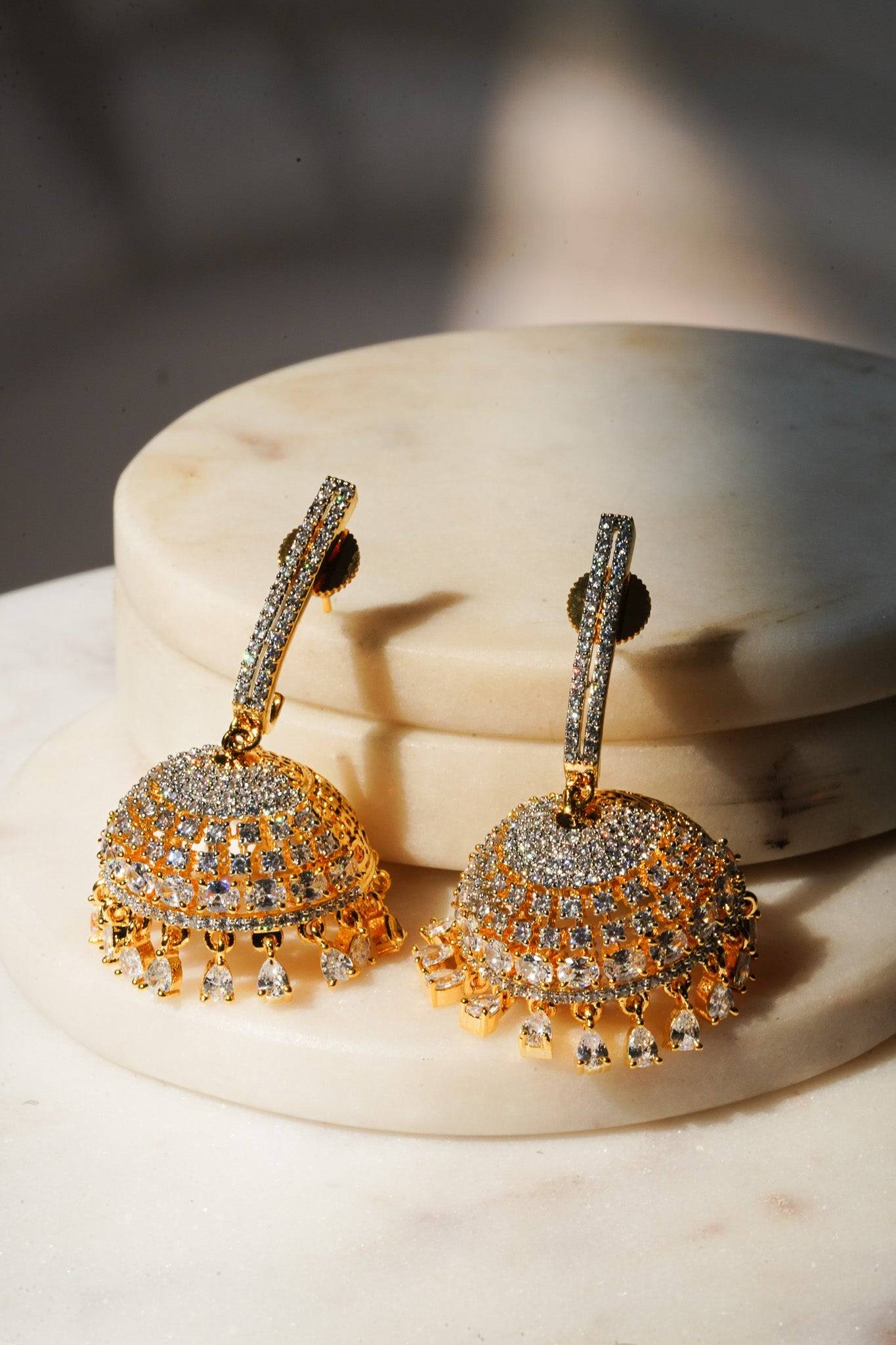 Aarini - AD Jhumka Earrings Jhumkas from Inaury