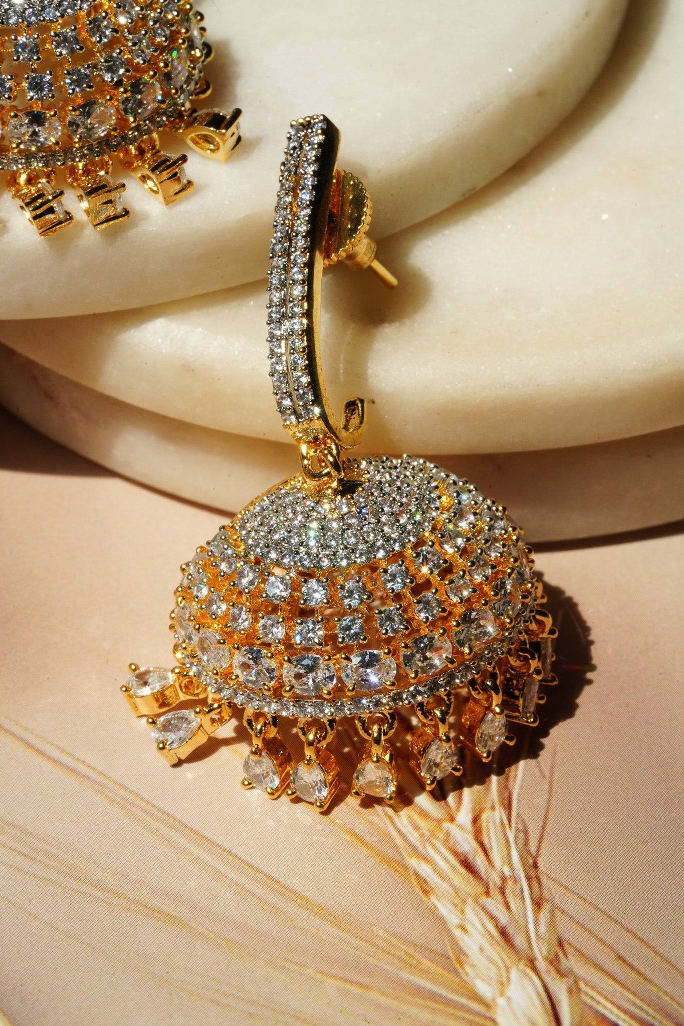 Aarini - AD Jhumka Earrings Jhumkas from Inaury