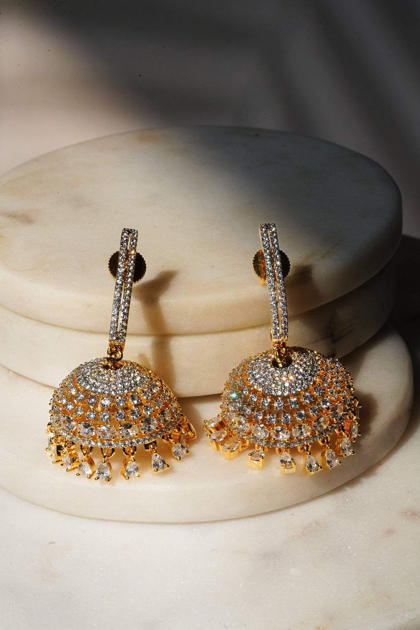 Aarini - AD Jhumka Earrings Jhumkas from Inaury