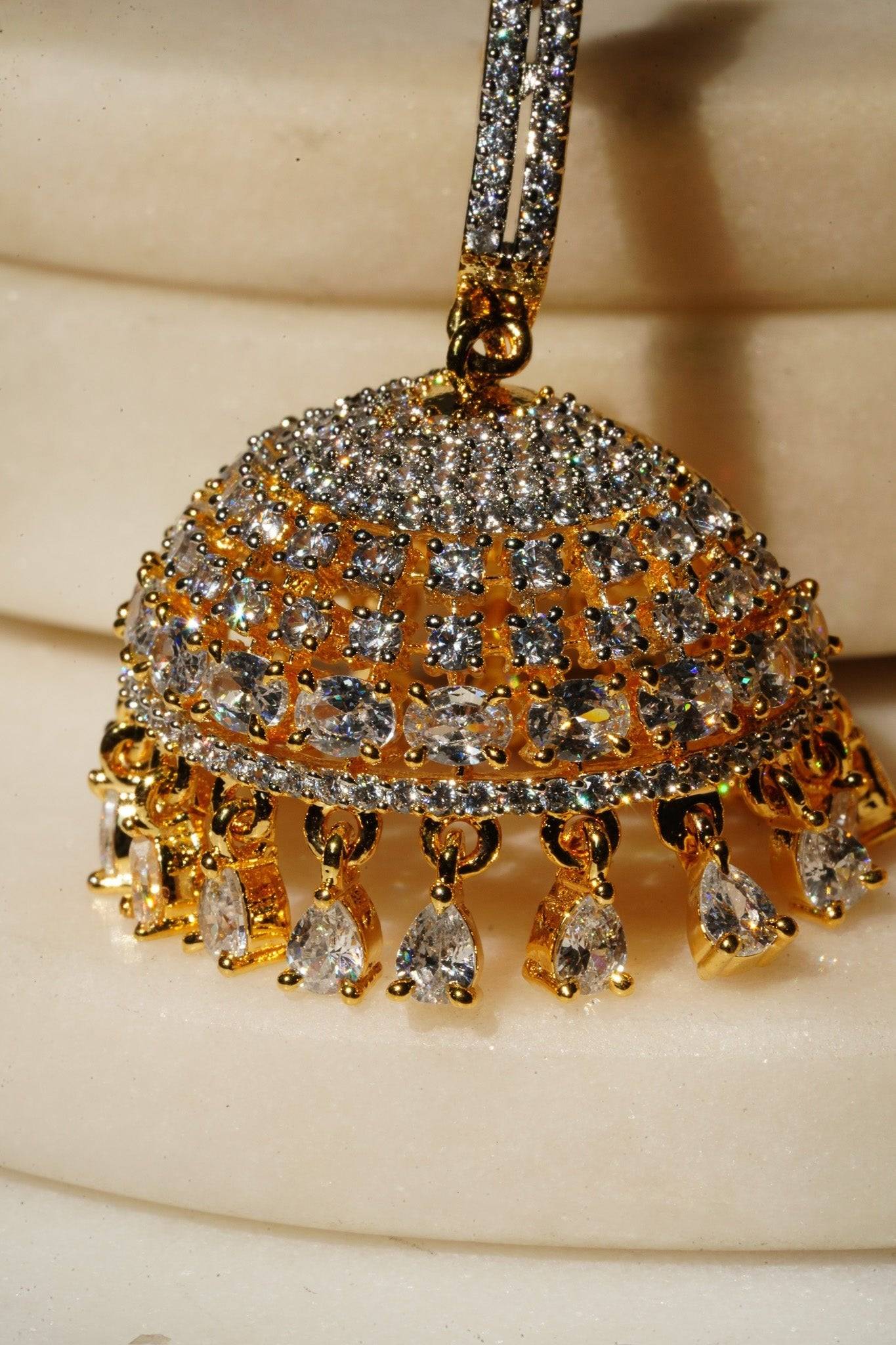 Aarini - AD Jhumka Earrings Jhumkas from Inaury