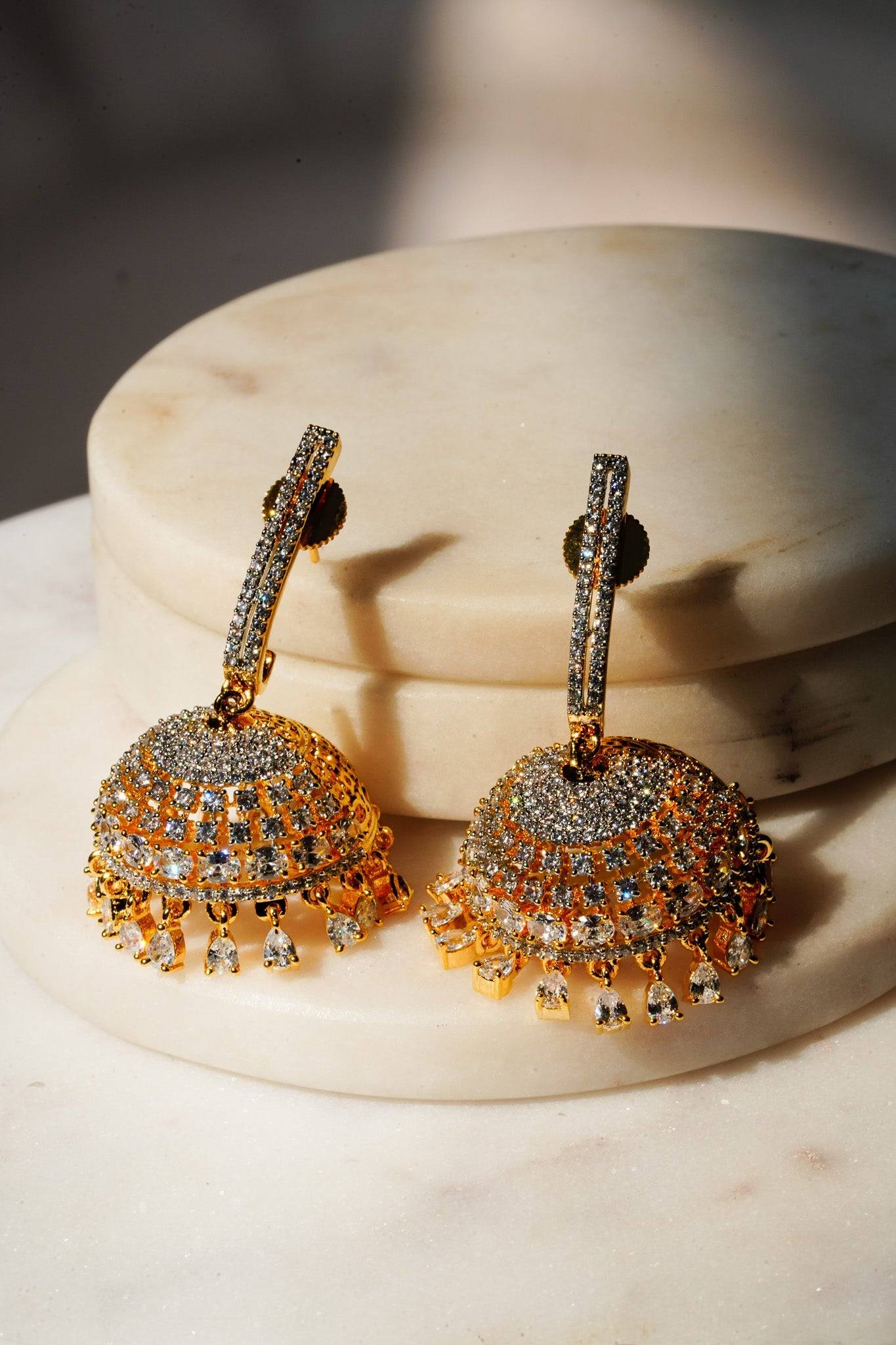 Aarini - AD Jhumka Earrings Jhumkas from Inaury