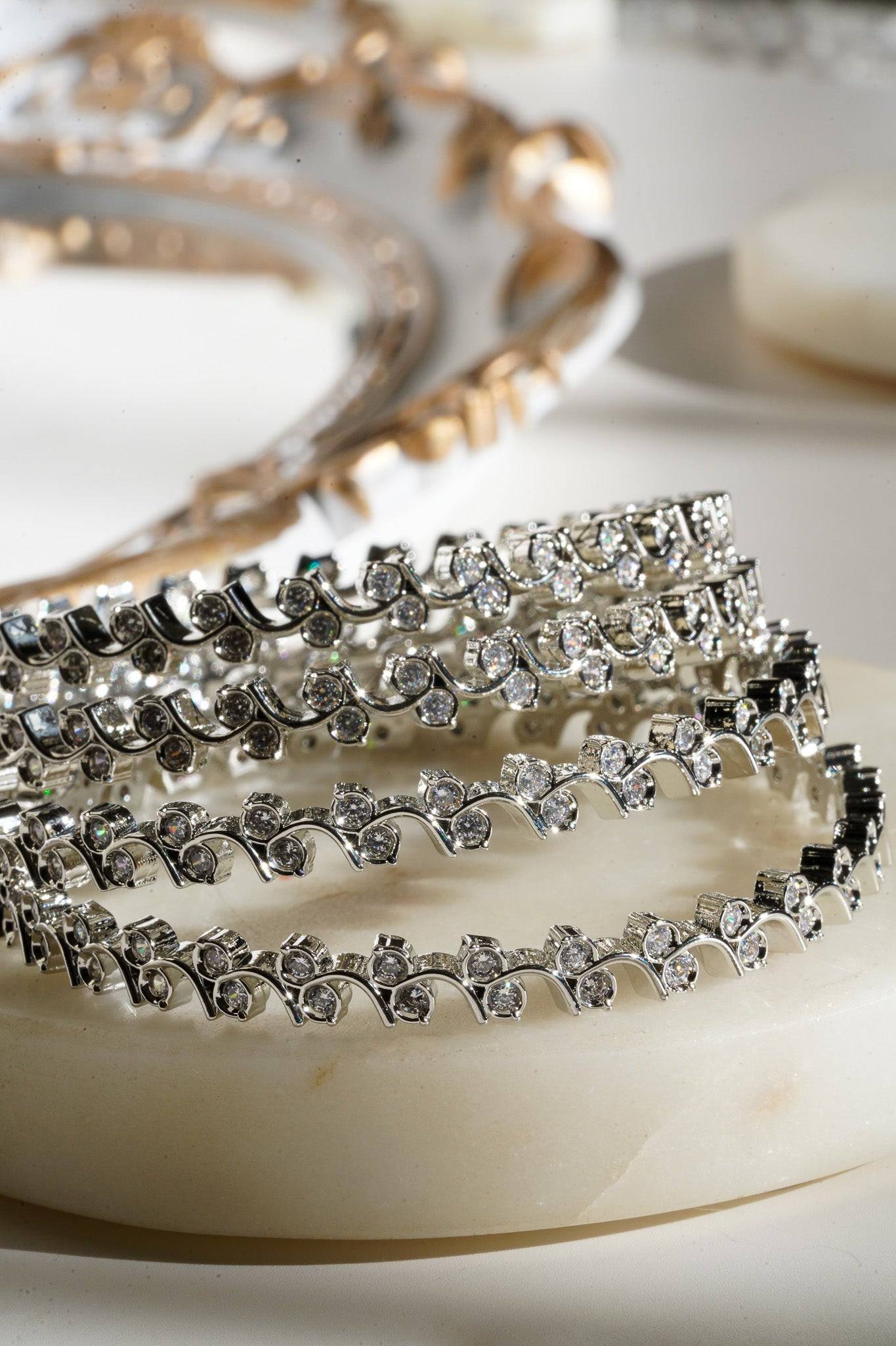 Aheli - Intricate AD Bangles (4 PC.) Bangles from Inaury