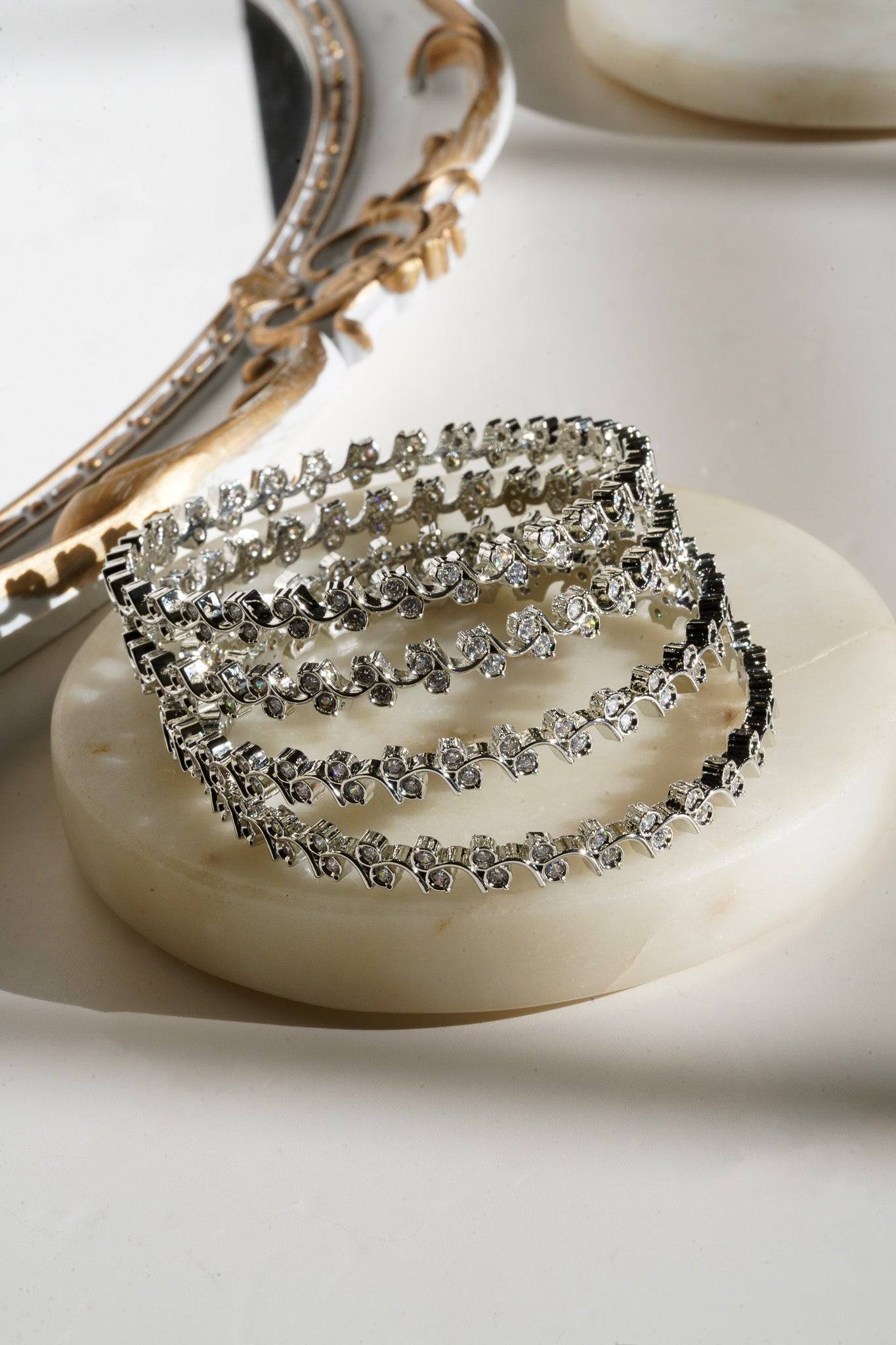 Aheli - Intricate AD Bangles (4 PC.) Bangles from Inaury