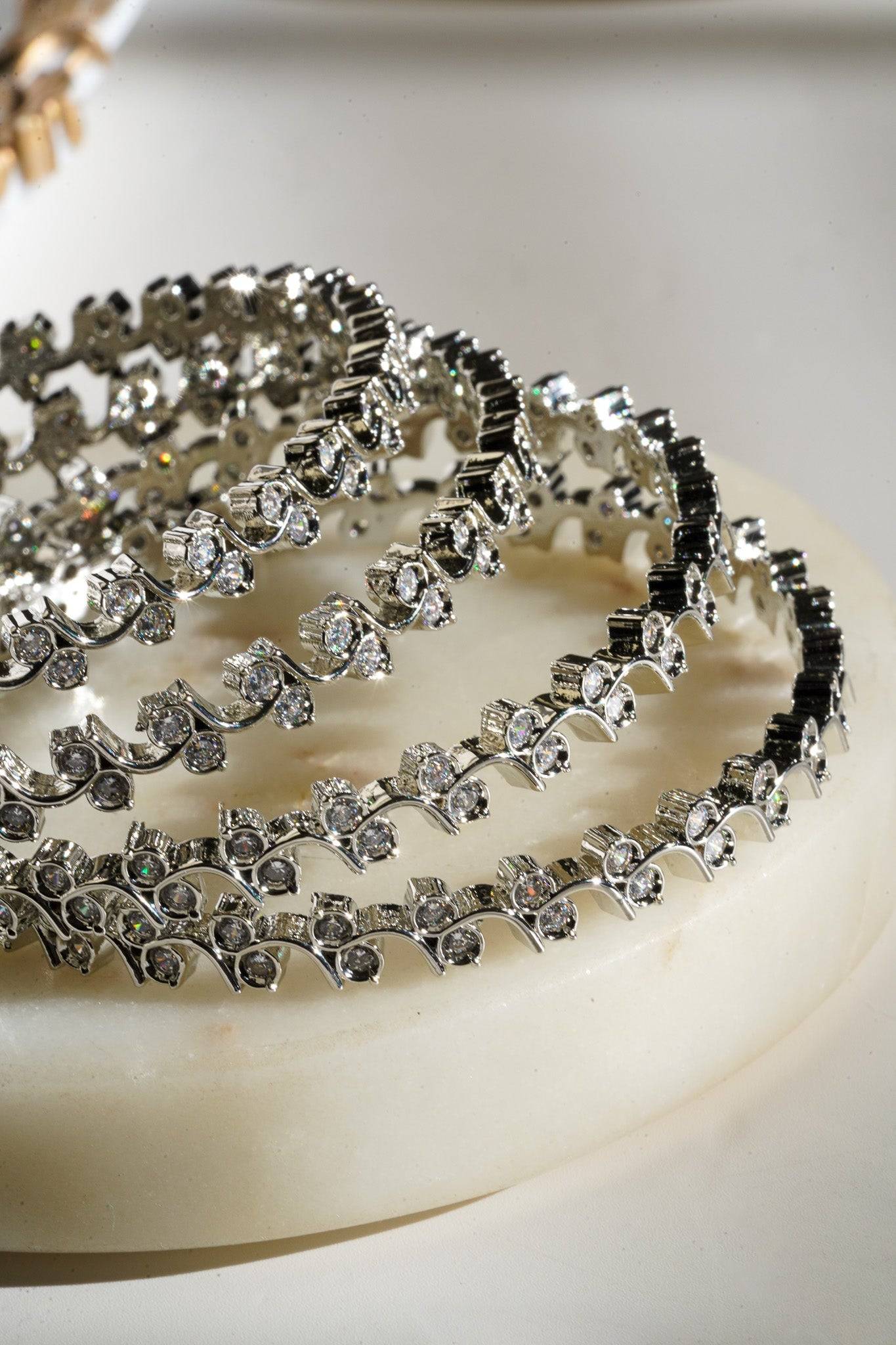 Aheli - Intricate AD Bangles (4 PC.) Bangles from Inaury