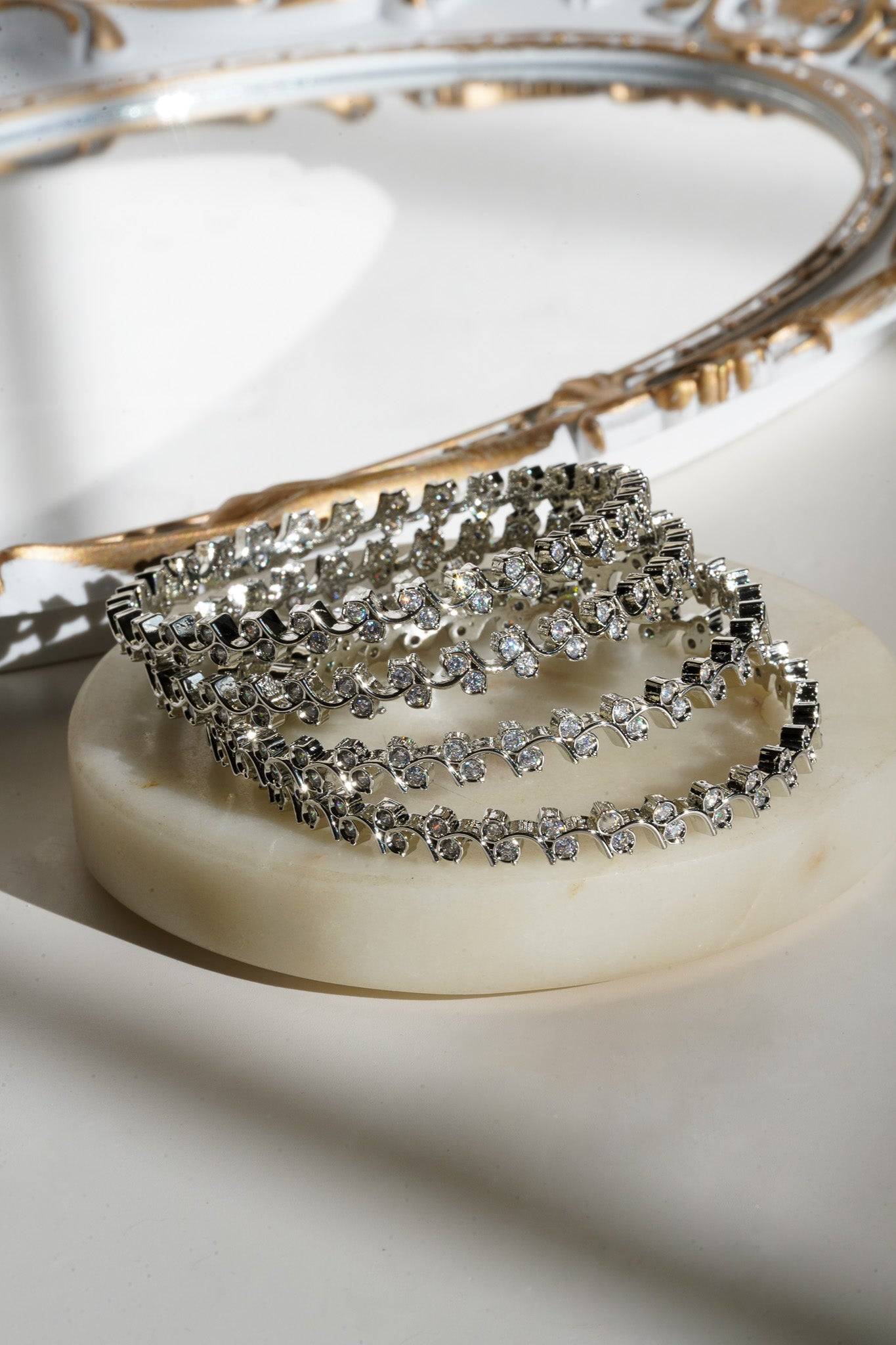 Aheli - Intricate AD Bangles (4 PC.) Bangles from Inaury