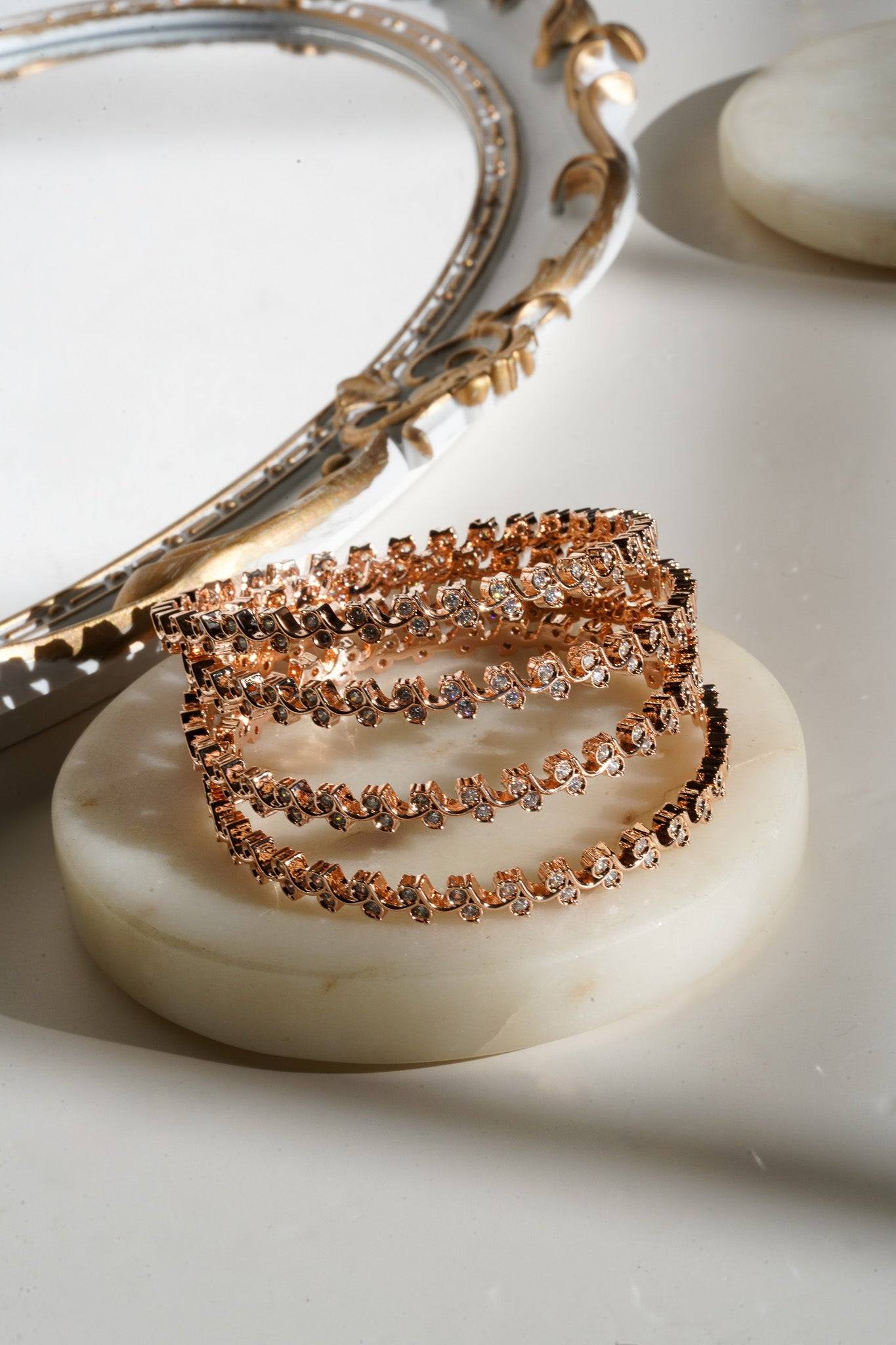 Aheli - Intricate AD Bangles (4 PC.) Bangles from Inaury