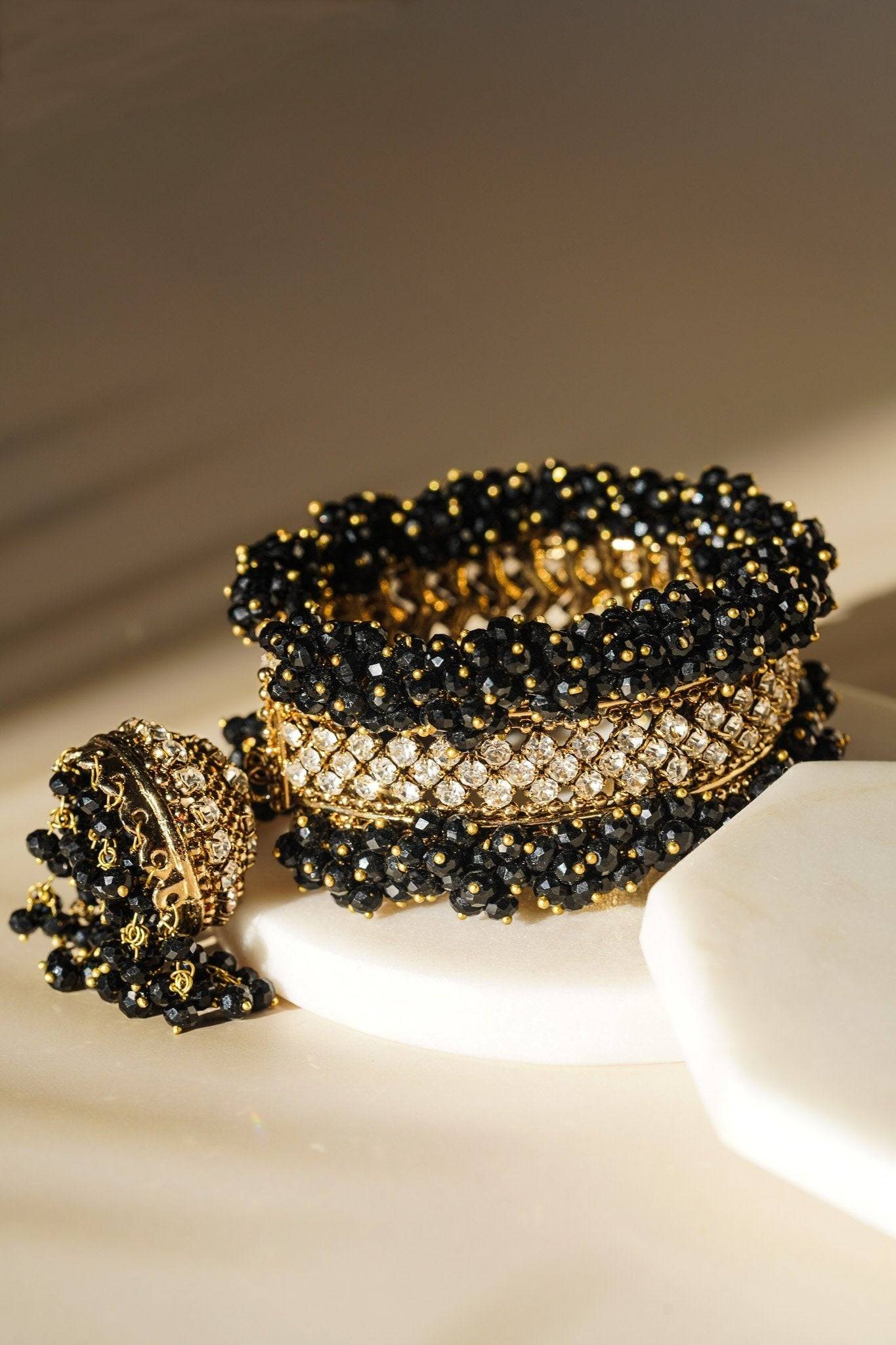 Aliya - Pair of Gold Plated Bangles (Set of 2) Bangles from Inaury