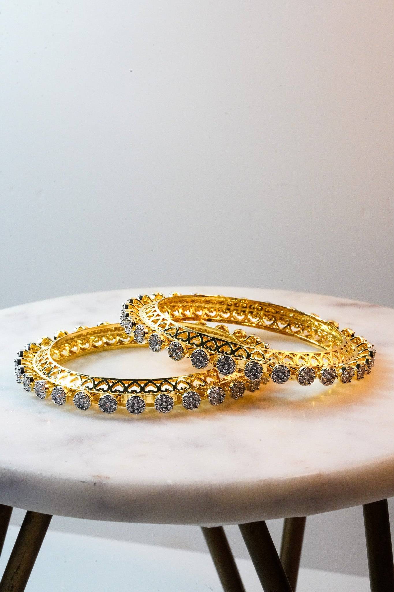 Asha - AD Bangles (Set of 2) Bangles from Inaury