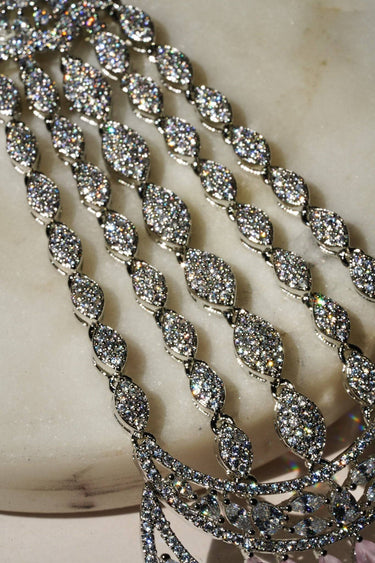 Aurora - Silver & Pink AD Passa-Jhoomer Passa - Jhoomer from Inaury