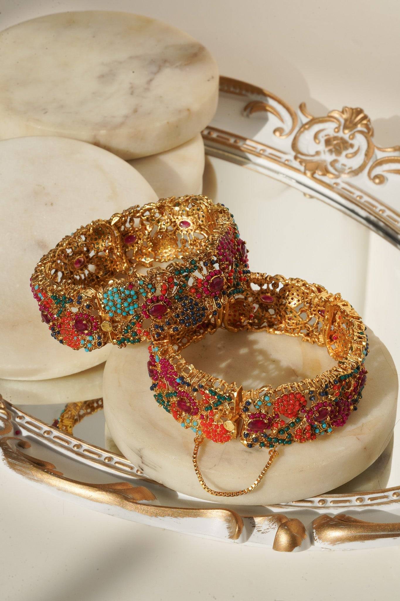 Fariha - Floral Bangles (Set of 2) Bangles from Inaury
