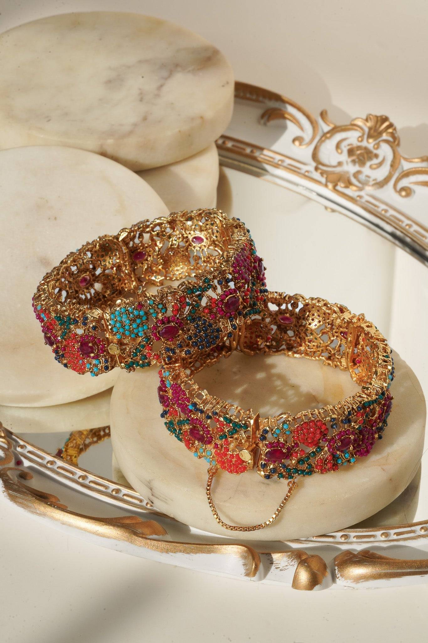 Fariha - Floral Bangles (Set of 2) Bangles from Inaury