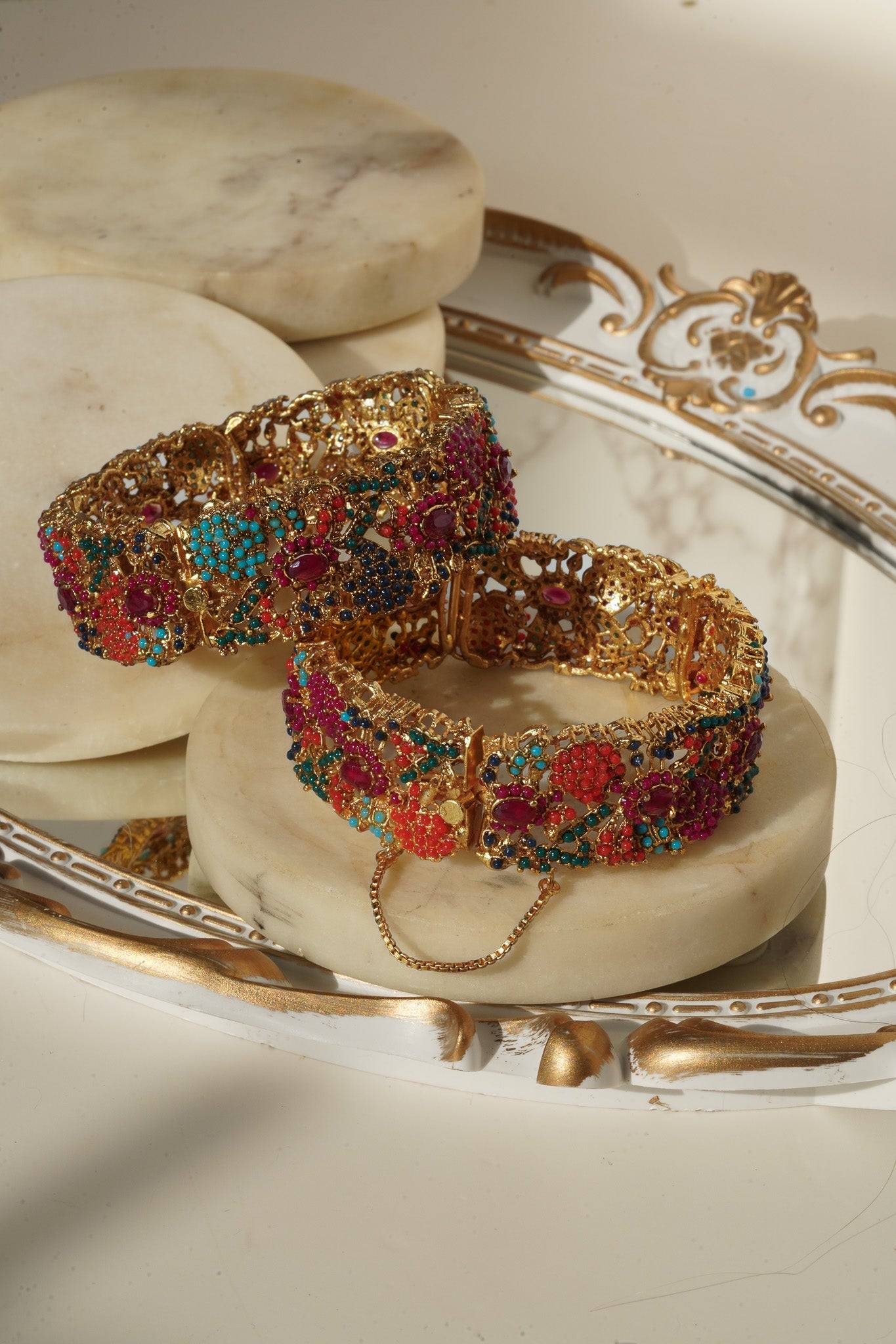 Fariha - Floral Bangles (Set of 2) Bangles from Inaury