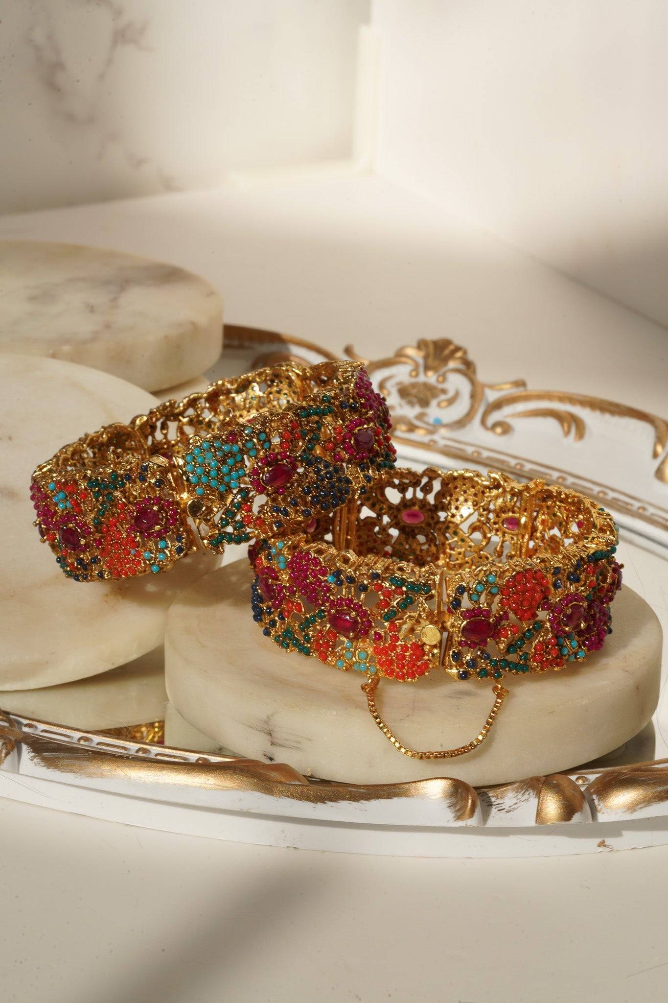 Fariha - Floral Bangles (Set of 2) Bangles from Inaury