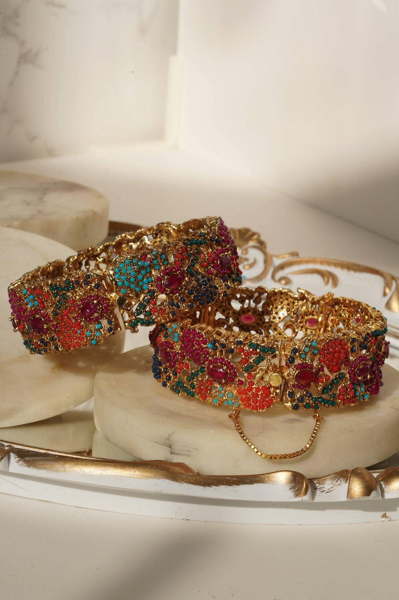 Fariha - Floral Bangles (Set of 2) Bangles from Inaury