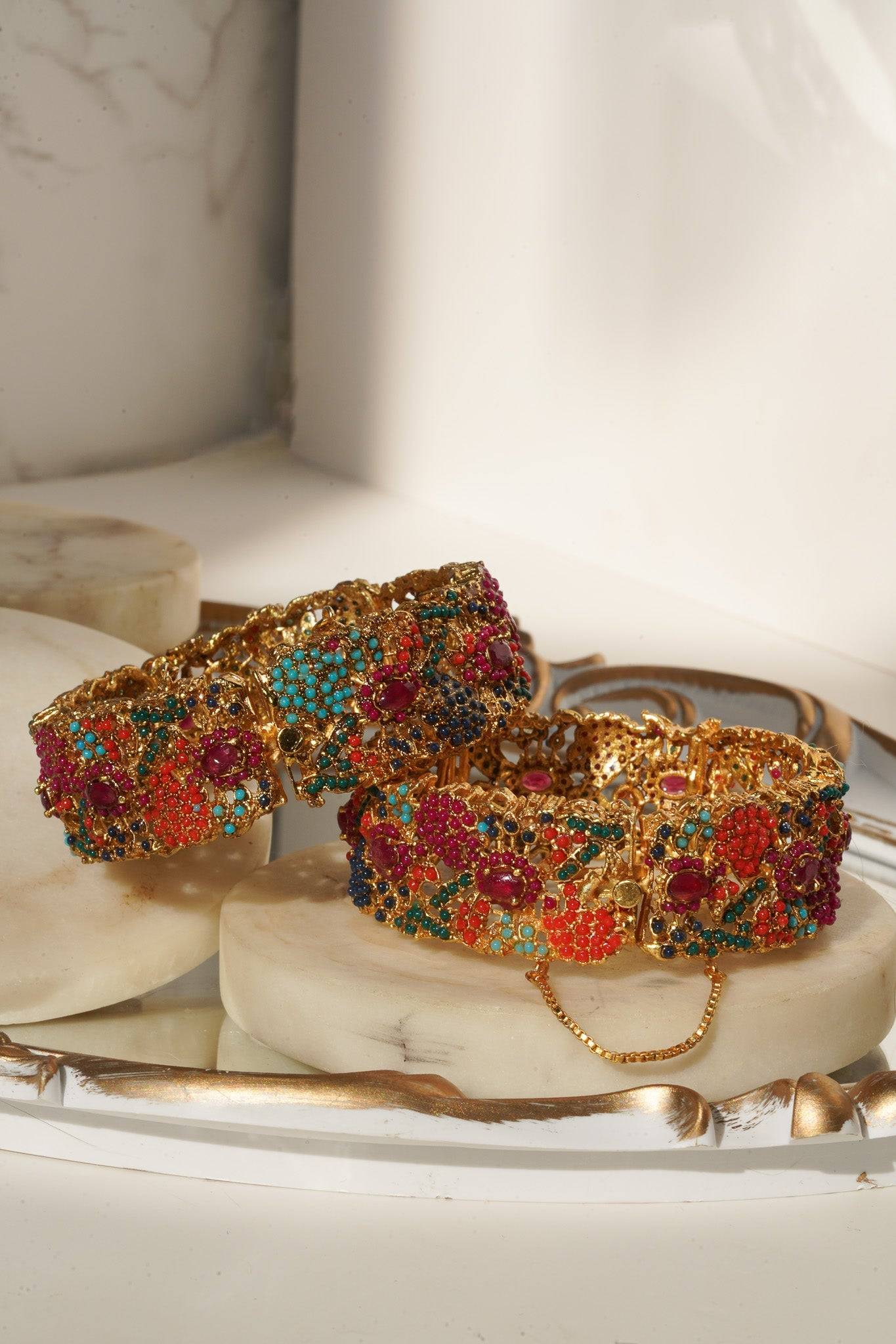 Fariha - Floral Bangles (Set of 2) Bangles from Inaury