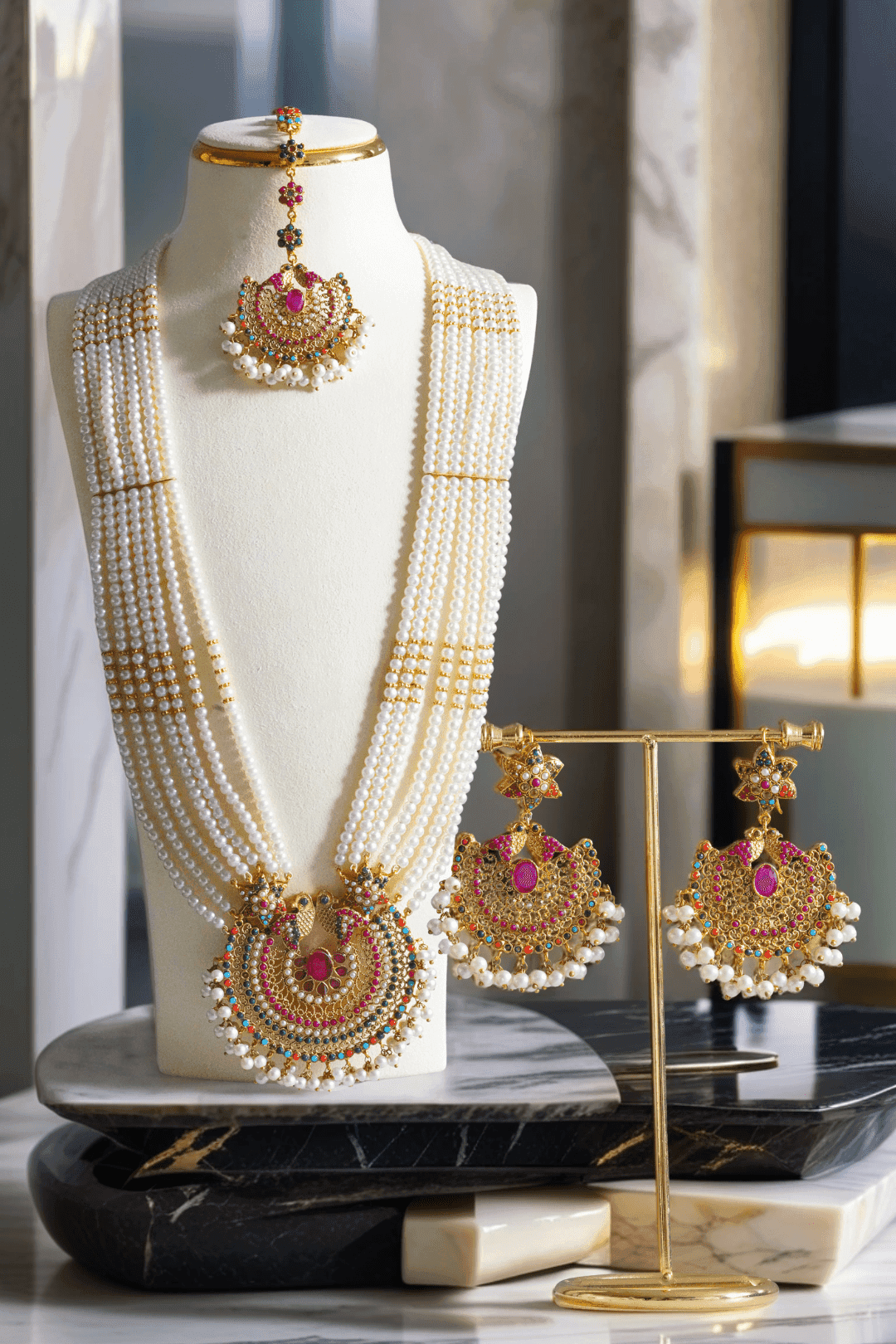 Inza Mala Necklace Tikka Set Timeless Elegance – Inaury