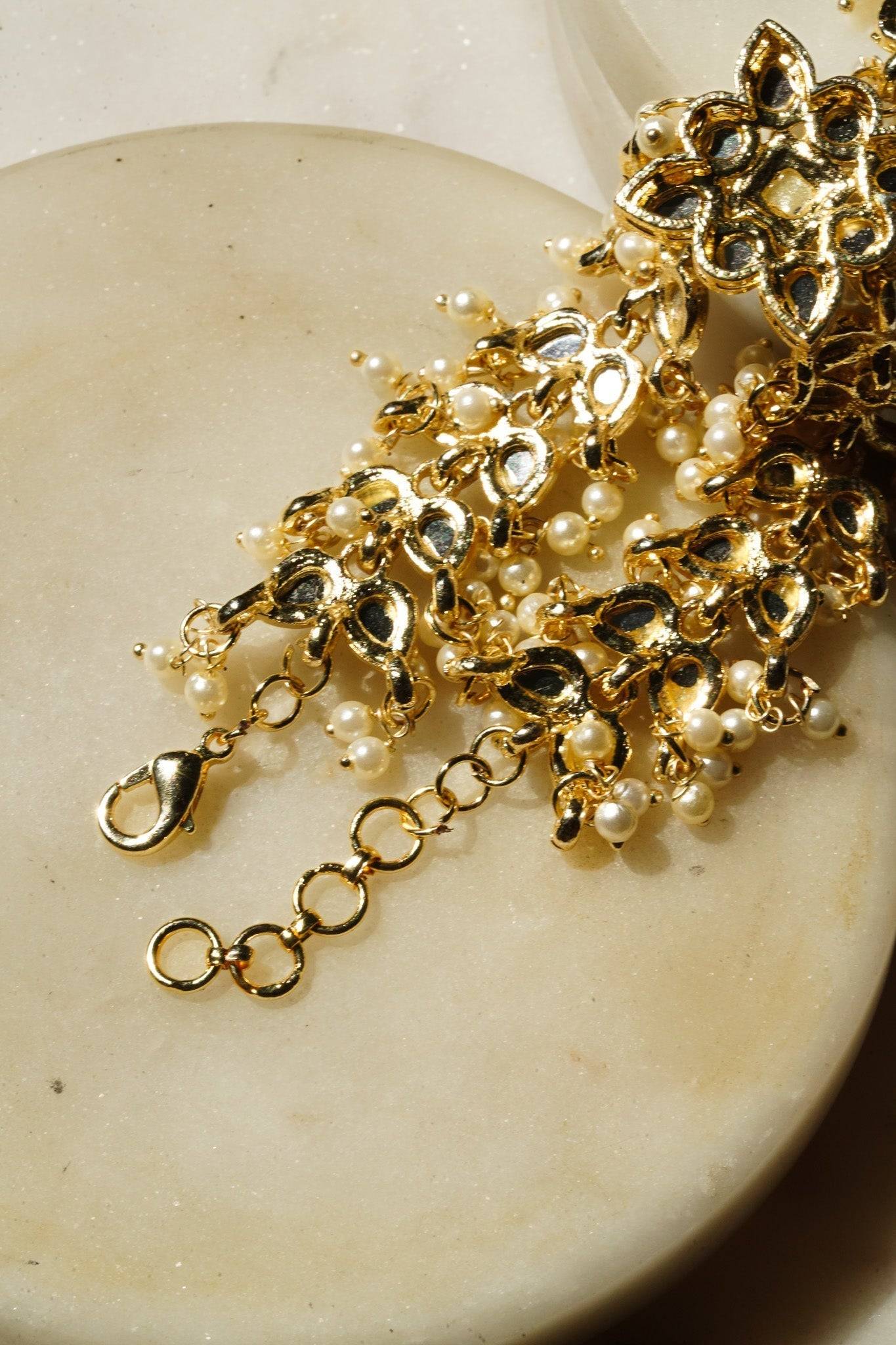 Jahana - Gold & Pearl Haathphool (Set of 2) Haath Phool from Inaury
