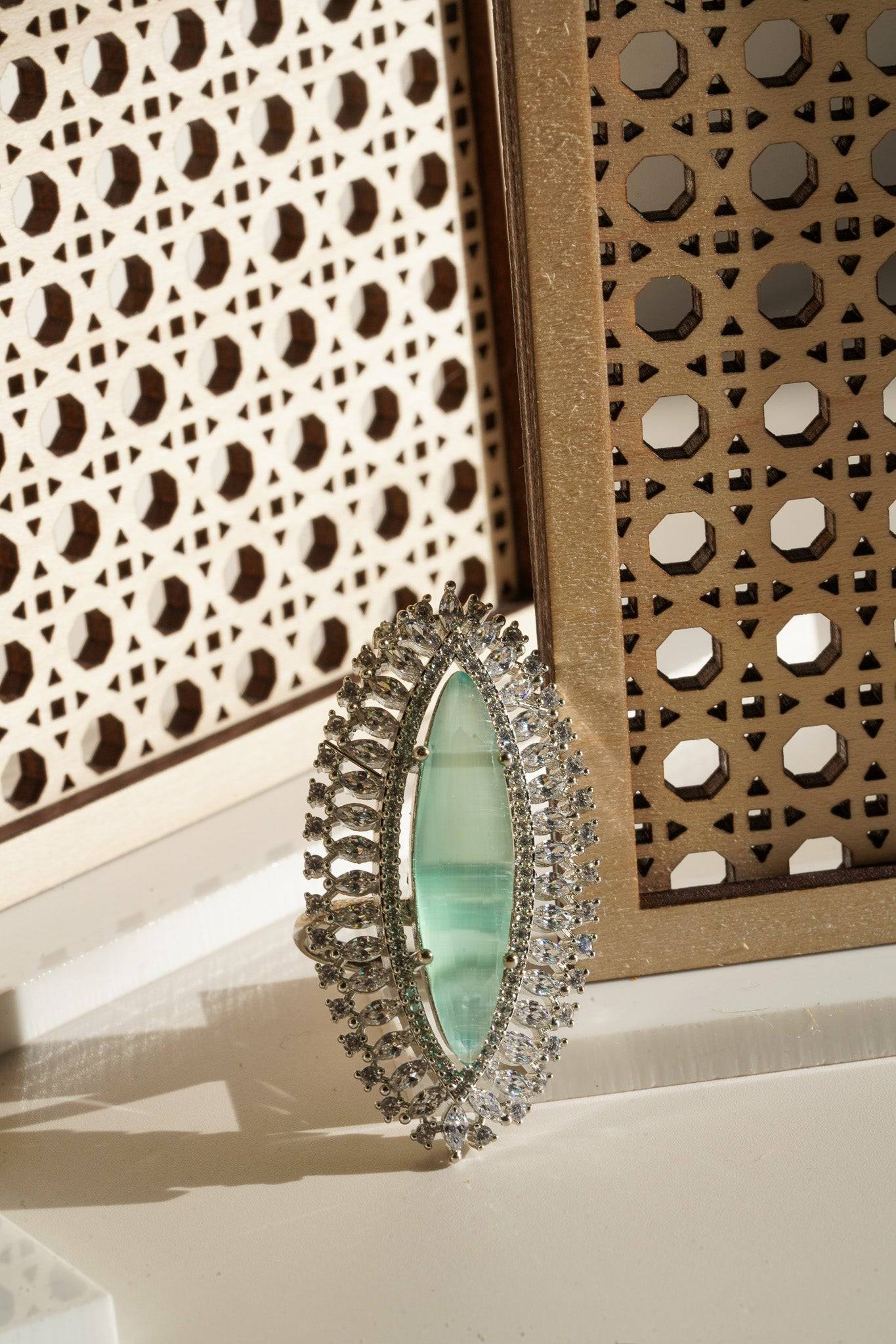 Januvia - Marquise Cut Adjustable AD Statement Ring Rings from Inaury