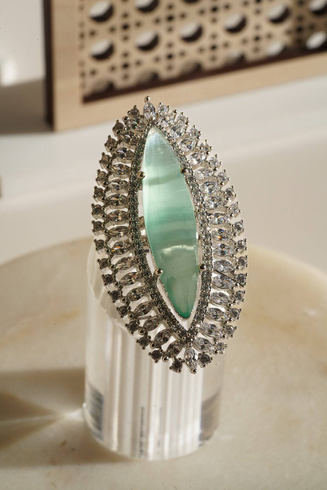 Januvia - Marquise Cut Adjustable AD Statement Ring Rings from Inaury